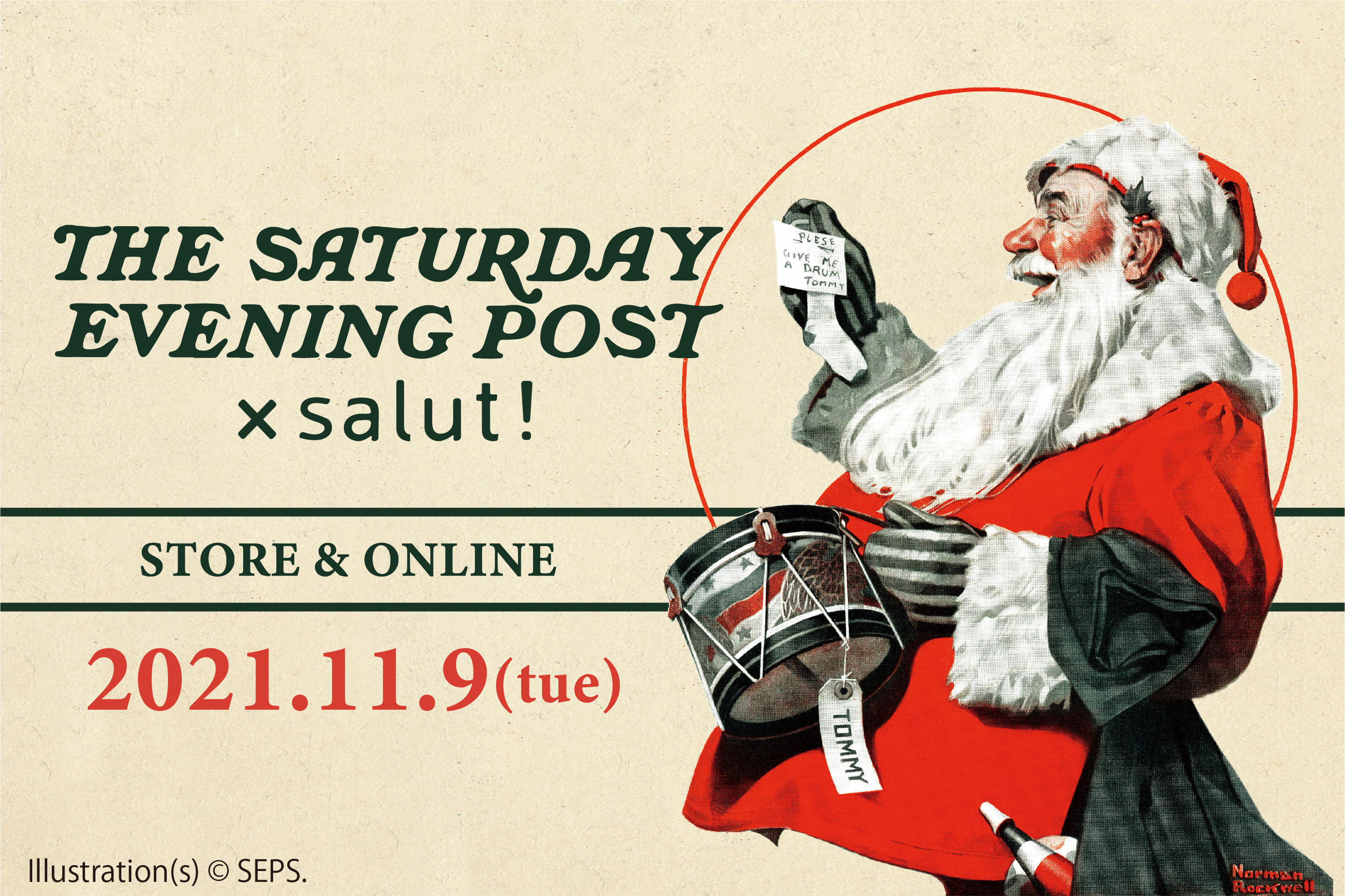 古き良きレトロアメリカ。The Saturday Evening Post×salut!のコラボアイテムで、ノーマン・ロックウェルのクリスマスアイテムが楽しめる！