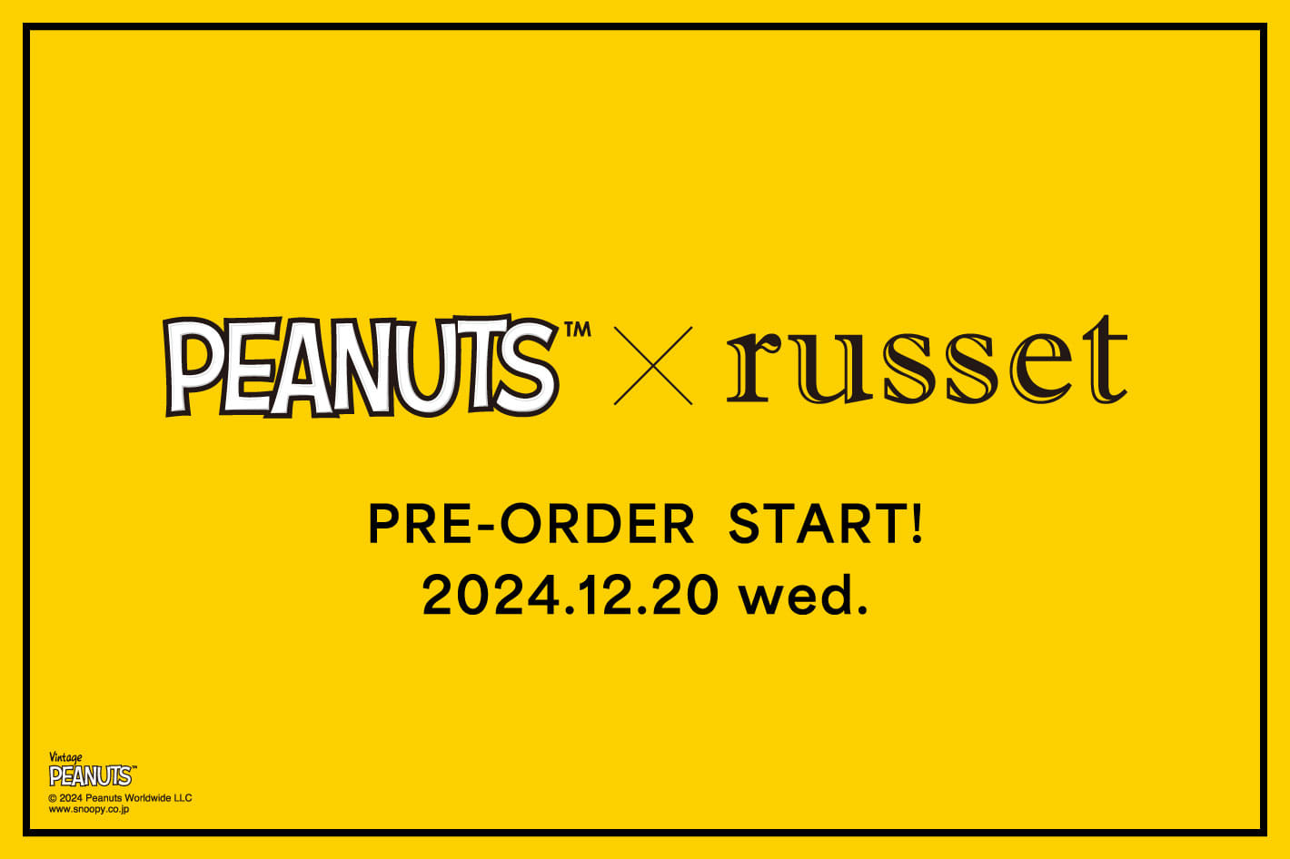 russet 【告知】PEANUTS×russet コラボアイテムの発売が決定！