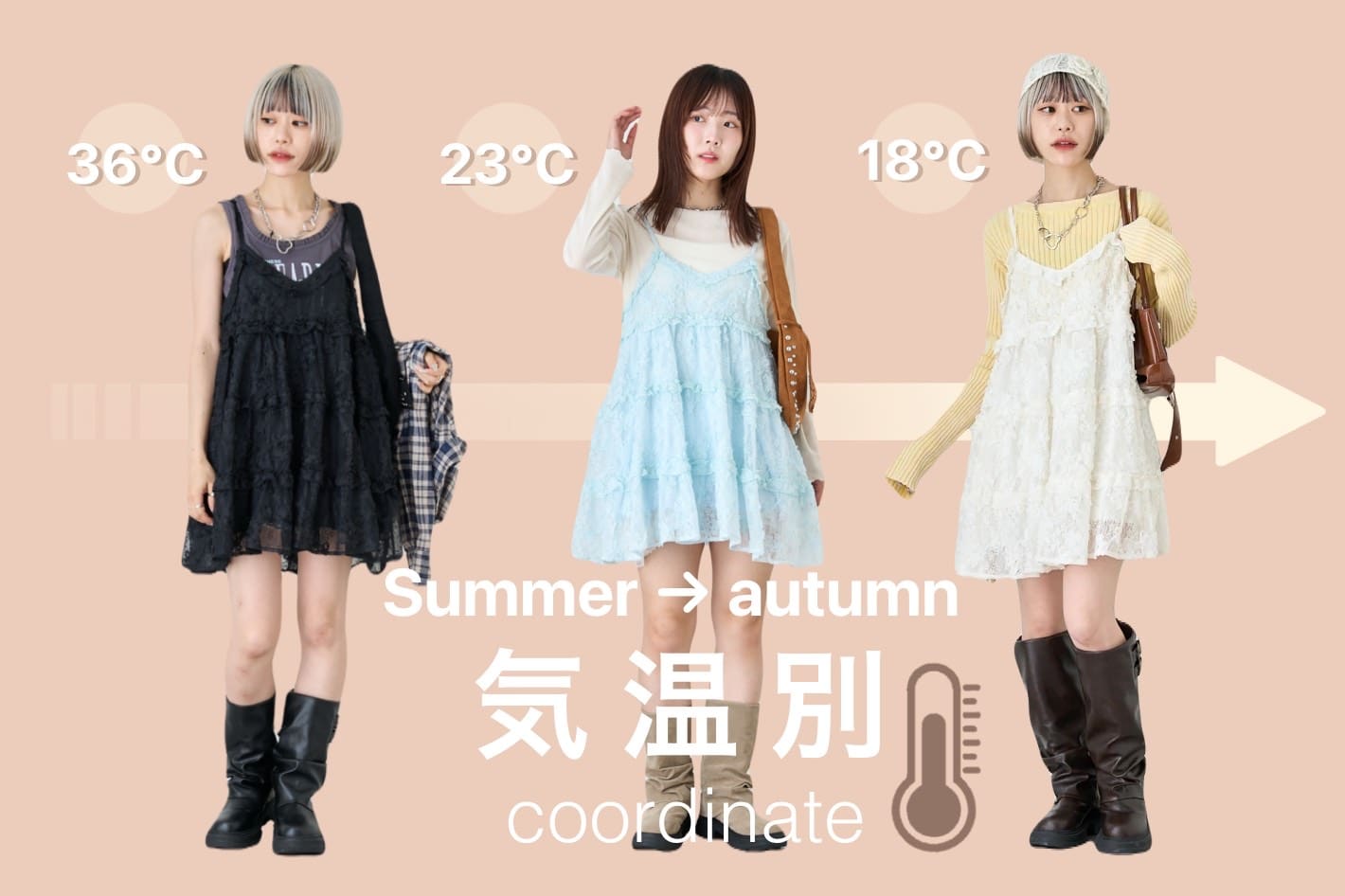 w closet 【夏→秋への気温対応！】レースキャミ気温別コーデ特集