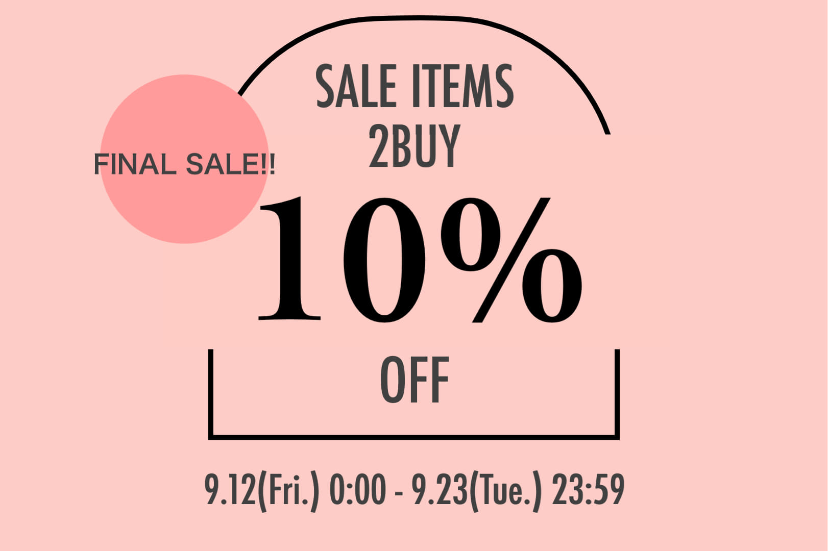 SHENERY SALEアイテム 2BUY10%OFFクーポンキャンペーン開催！
