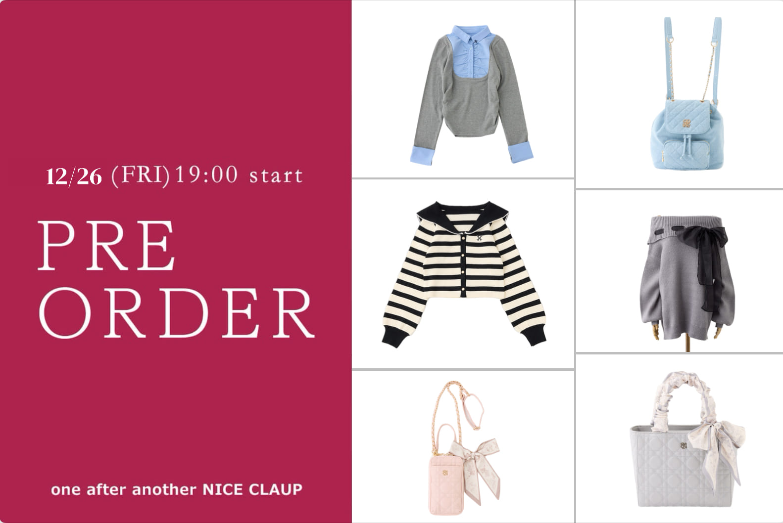 one after another NICE CLAUP 【新作情報！】12月の販売開始アイテム