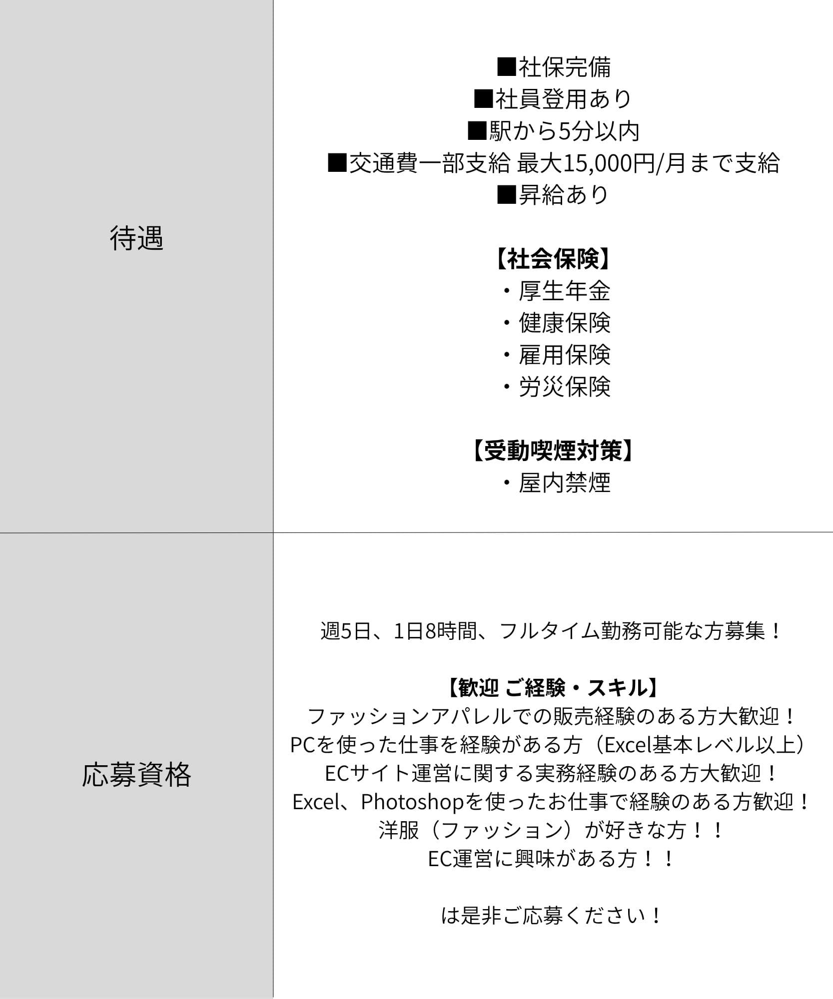Chez toi ECスタッフ募集