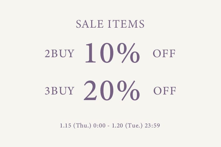 SHENERY SALEアイテム 2BUY10%OFF・3BUY20%OFFクーポンキャンペーン開催！