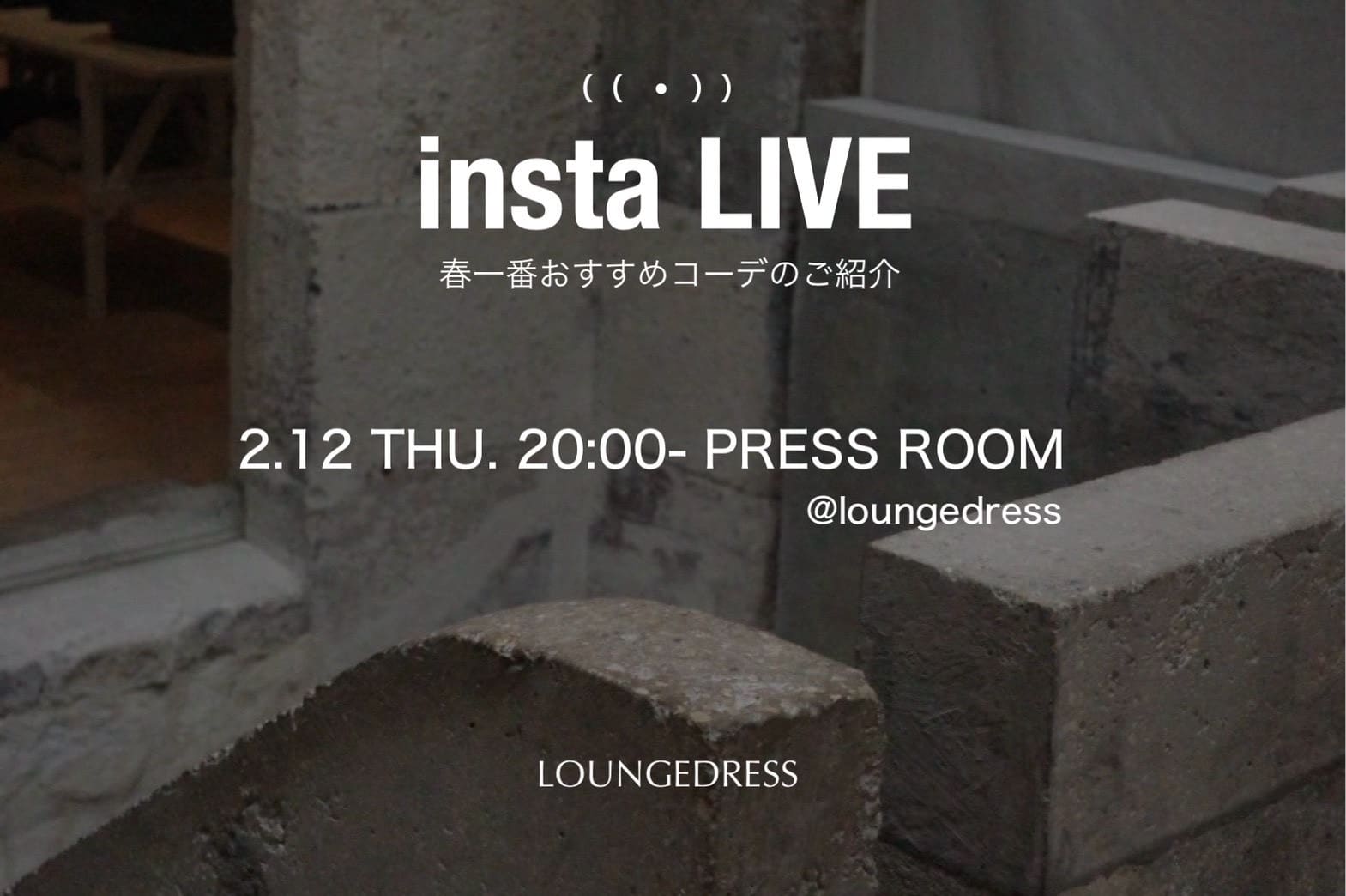 LOUNGEDRESS 【instaLIVEアーカイブ配信】2/12 パルクロ春一番おすすめコーデのご紹介