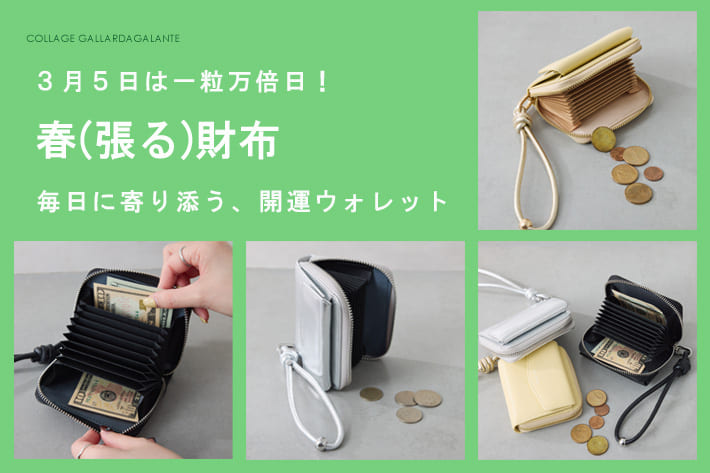 COLLAGE GALLARDAGALANTE ≪3月5日は一粒万倍日！≫　毎日に寄り添う、開運ウォレットをご紹介！