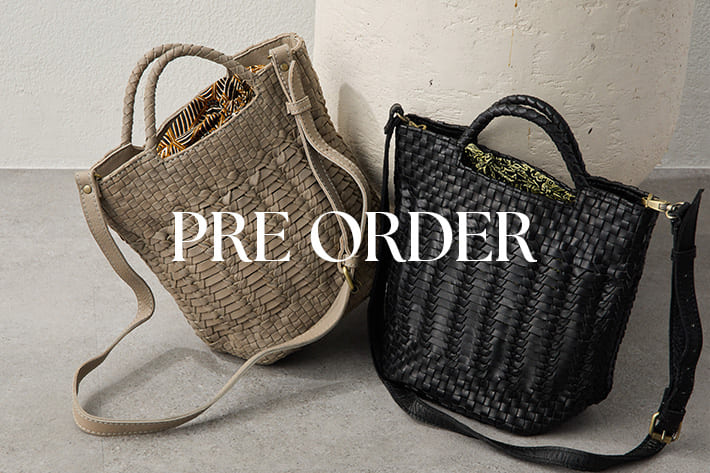 ear PAPILLONNER 3/12更新　編み込みデザインが美しい。レザーバッグが予約スタート！