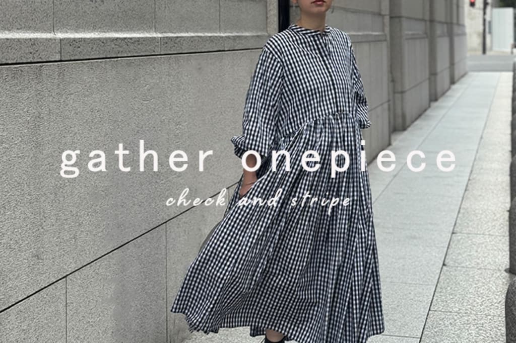 BEARDSLEY 【オンラインストア限定】先染めギャザーワンピース