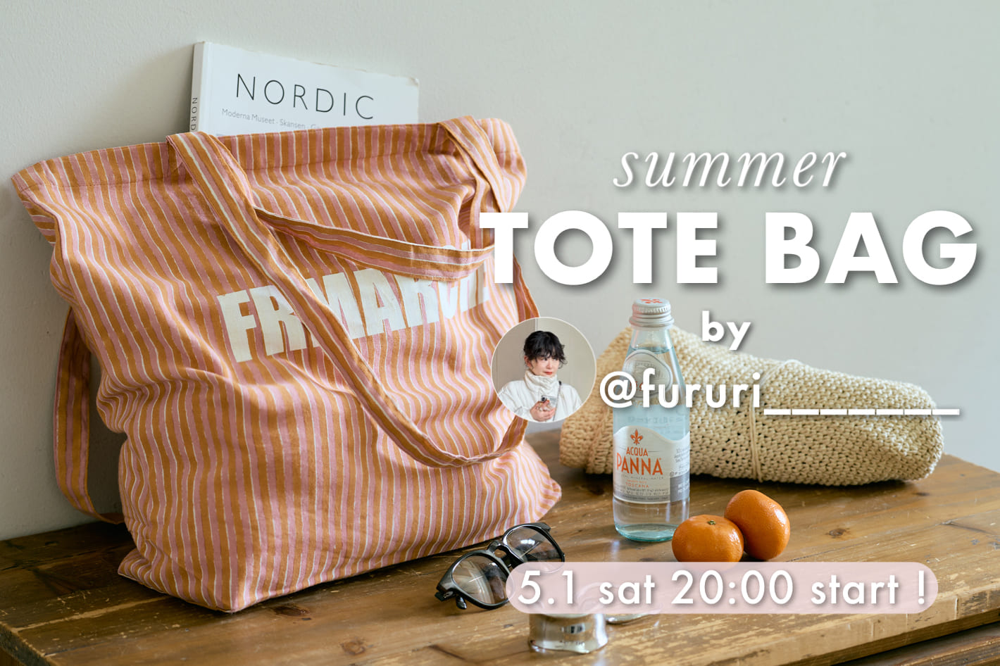 DISCOAT 告知【@fururi_______企画】夏コーデに映えるトートバッグが5/1(土)20:00～販売スタート✨店舗イベントも♪