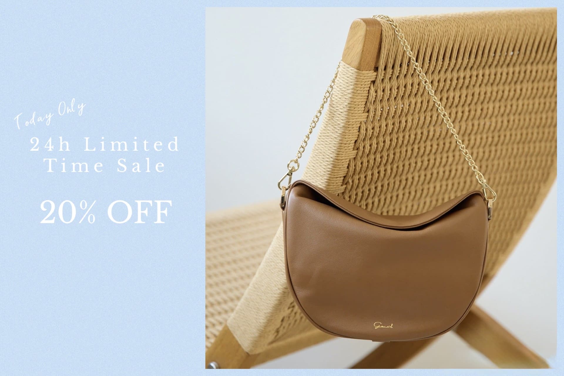 gemeil 【5/3(土)限定20%OFF】2WAYハーフムーンチェーンバッグ