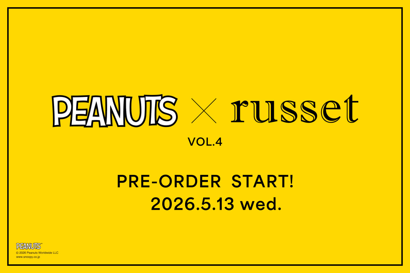russet 【告知】PEANUTS×russet コラボアイテム "第四弾" の発売が決定！