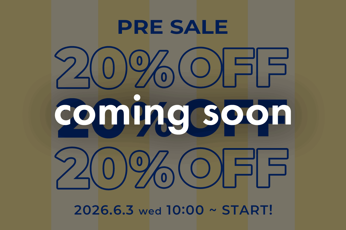 DISCOAT 告知【20％OFF★】PRE SALE 6/3(水)10:00~START！