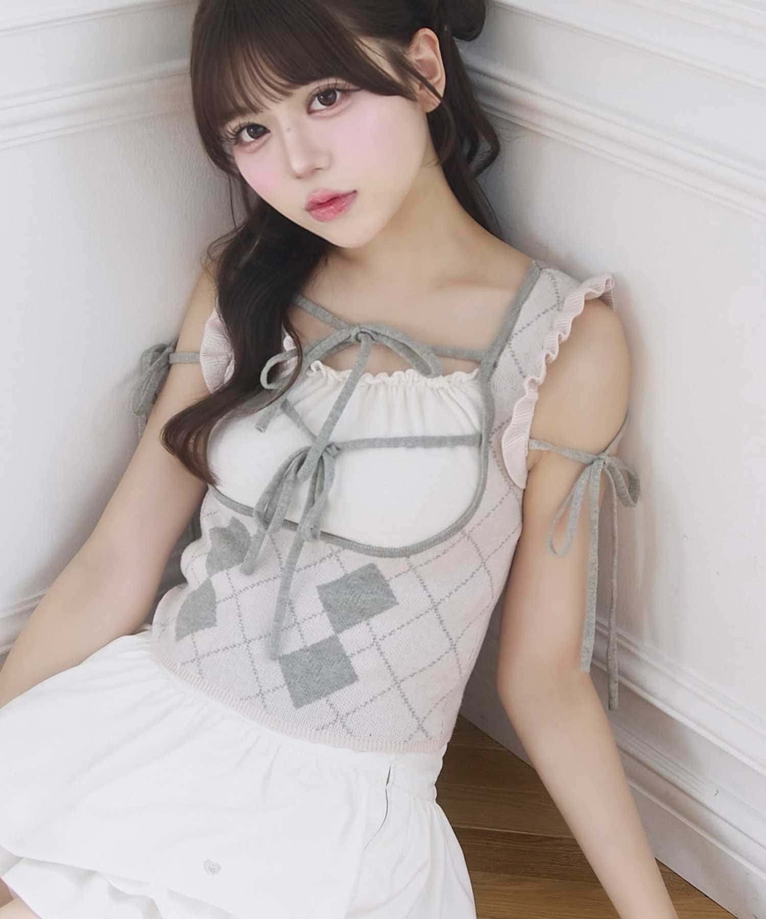 Argyle Ribbon Knit Tank