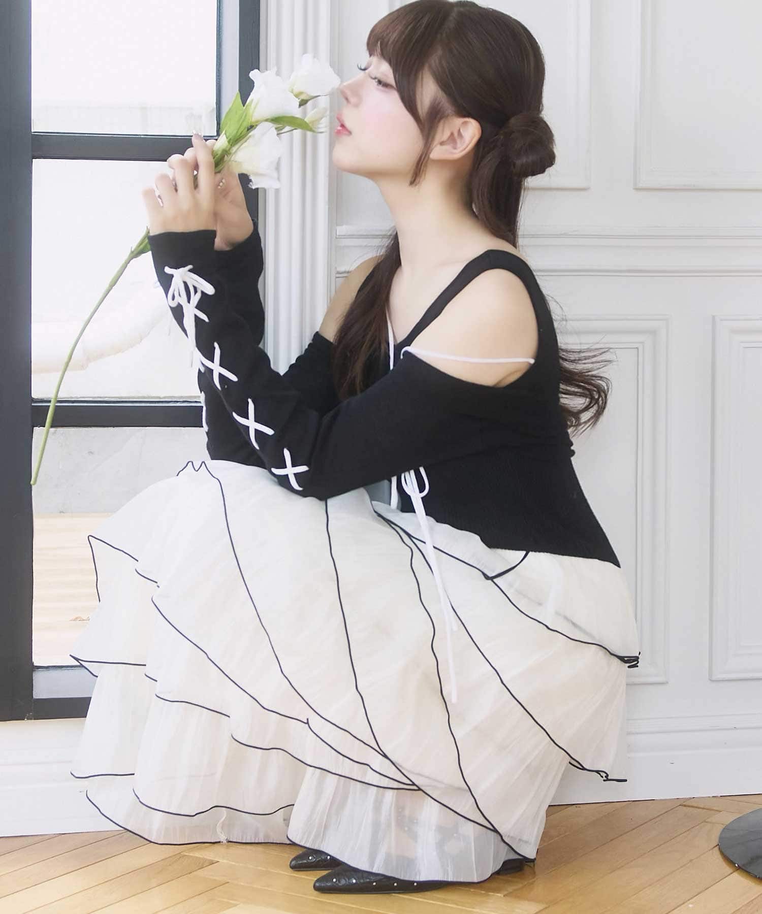 Lace-up Knit Bolero
