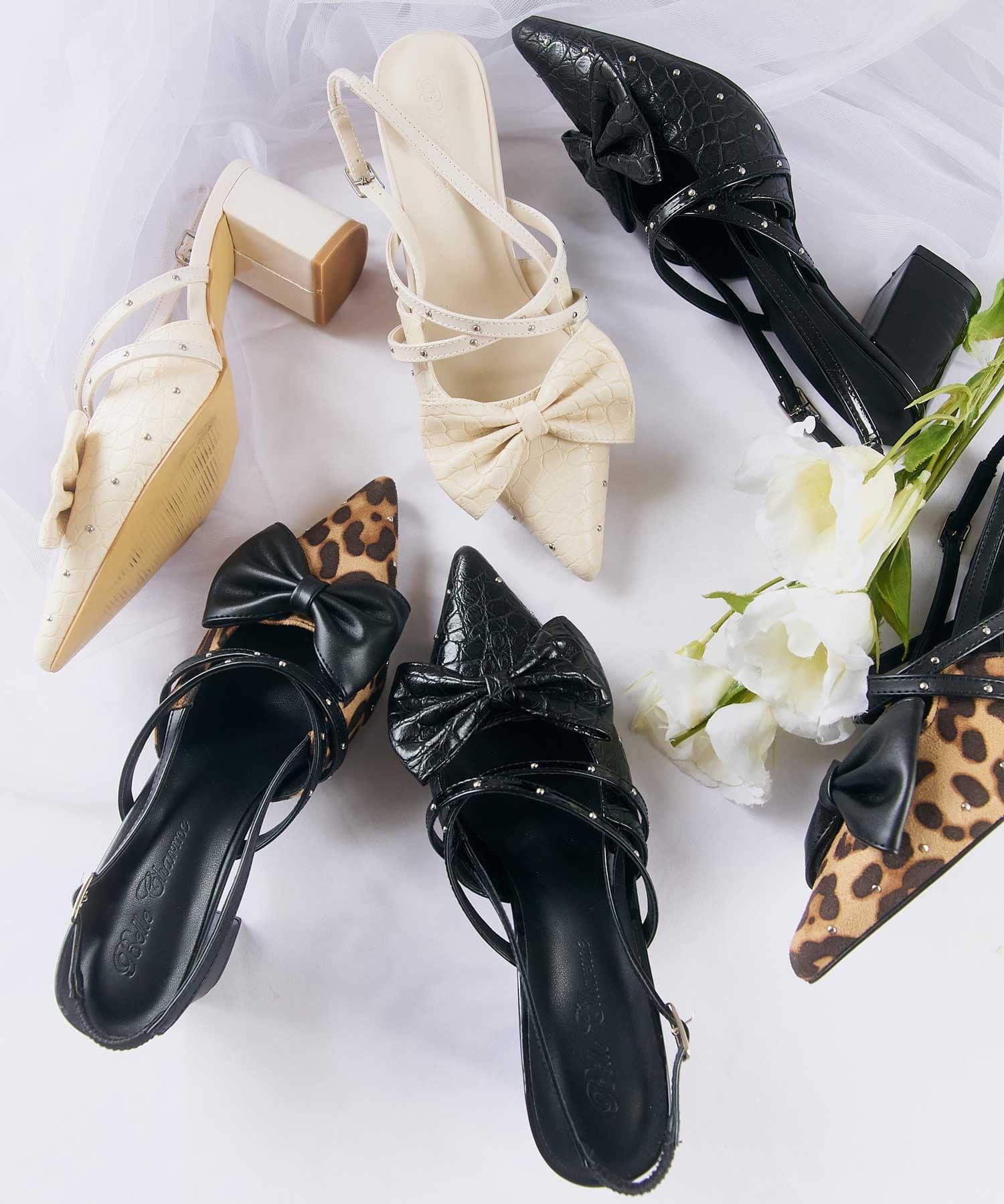 Studded Ribbon Mules