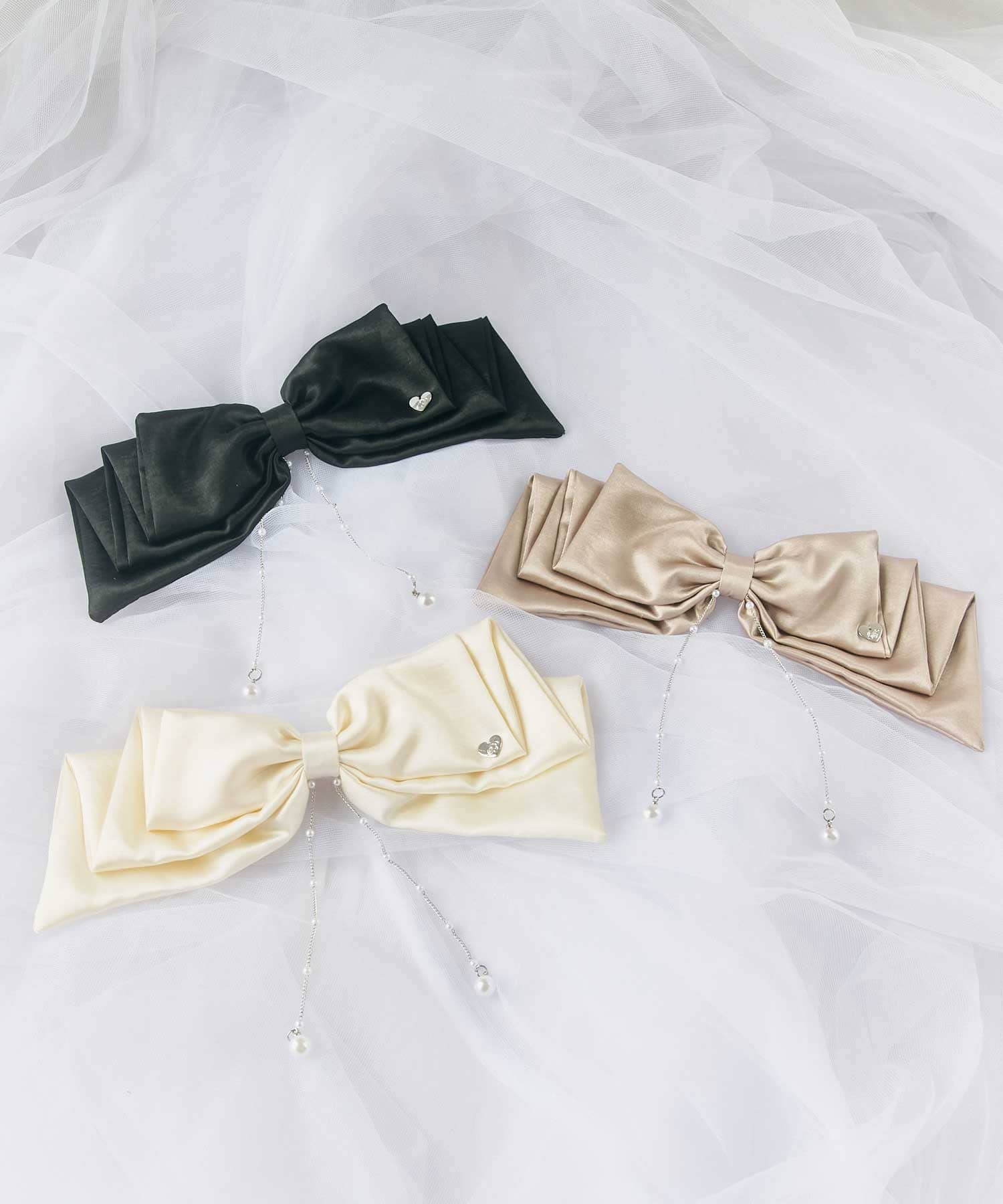 Big Ribbon Pearl Barrete