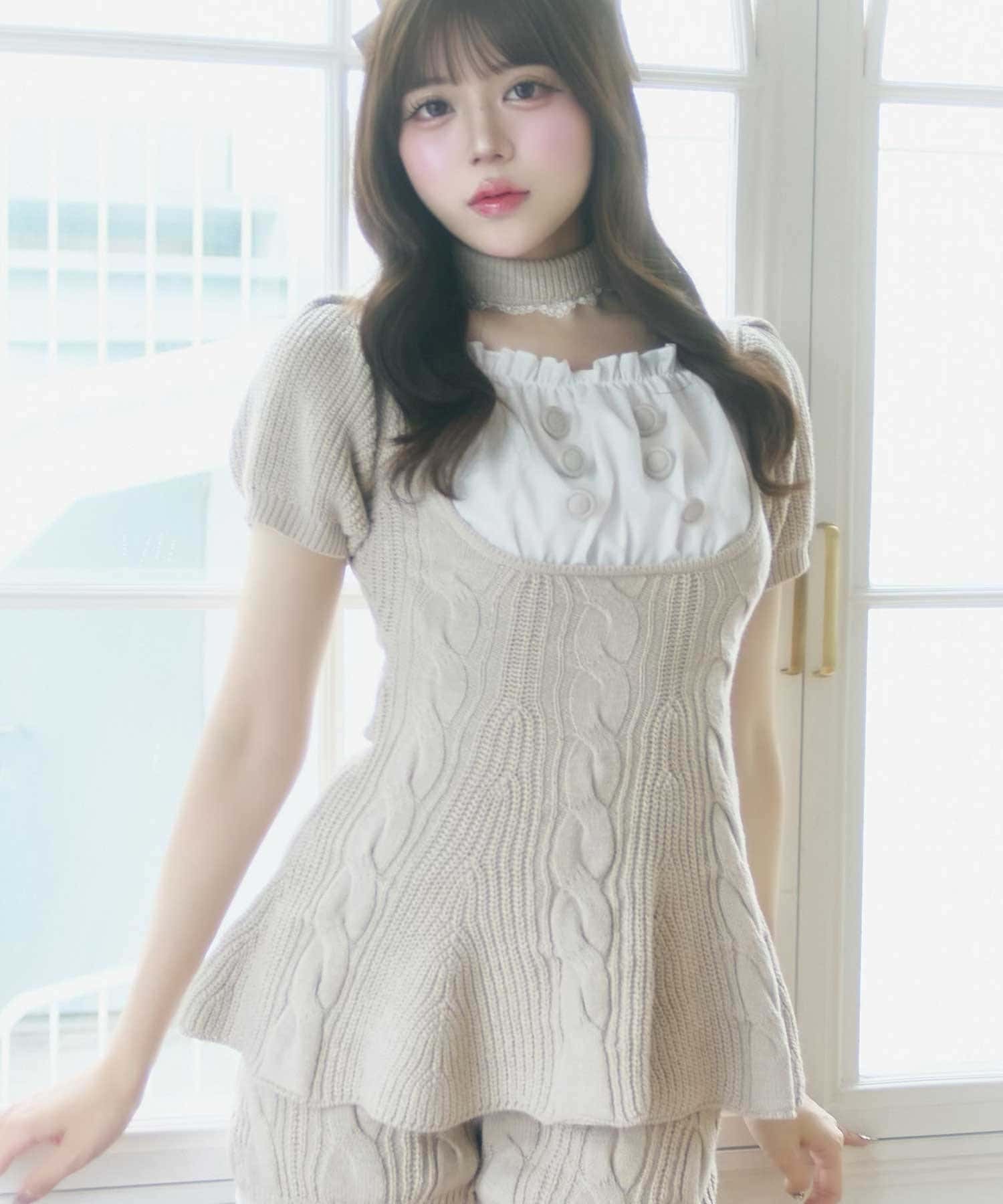 Cable Knit Peplum Tops