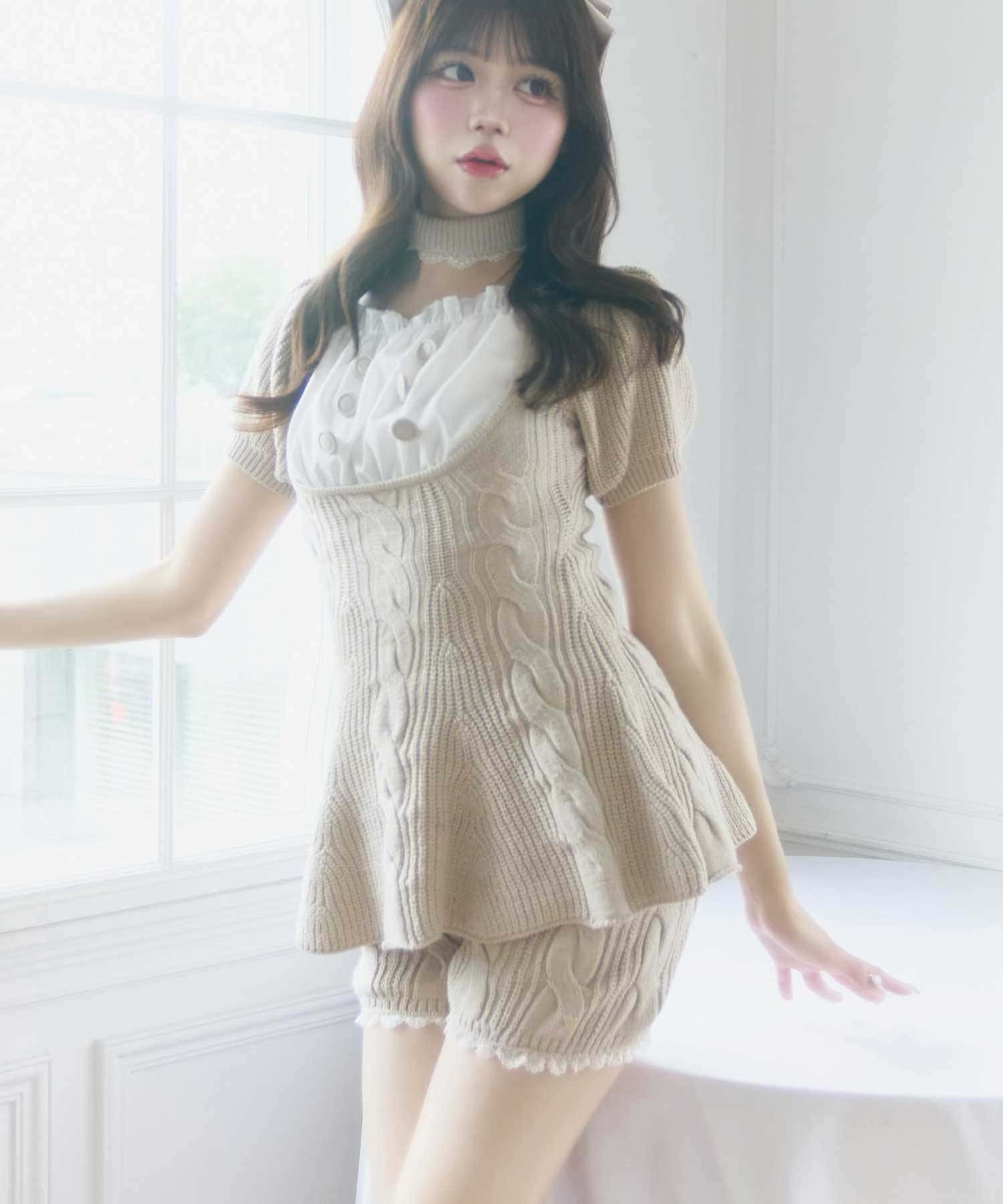 Cable Knit Short Pants