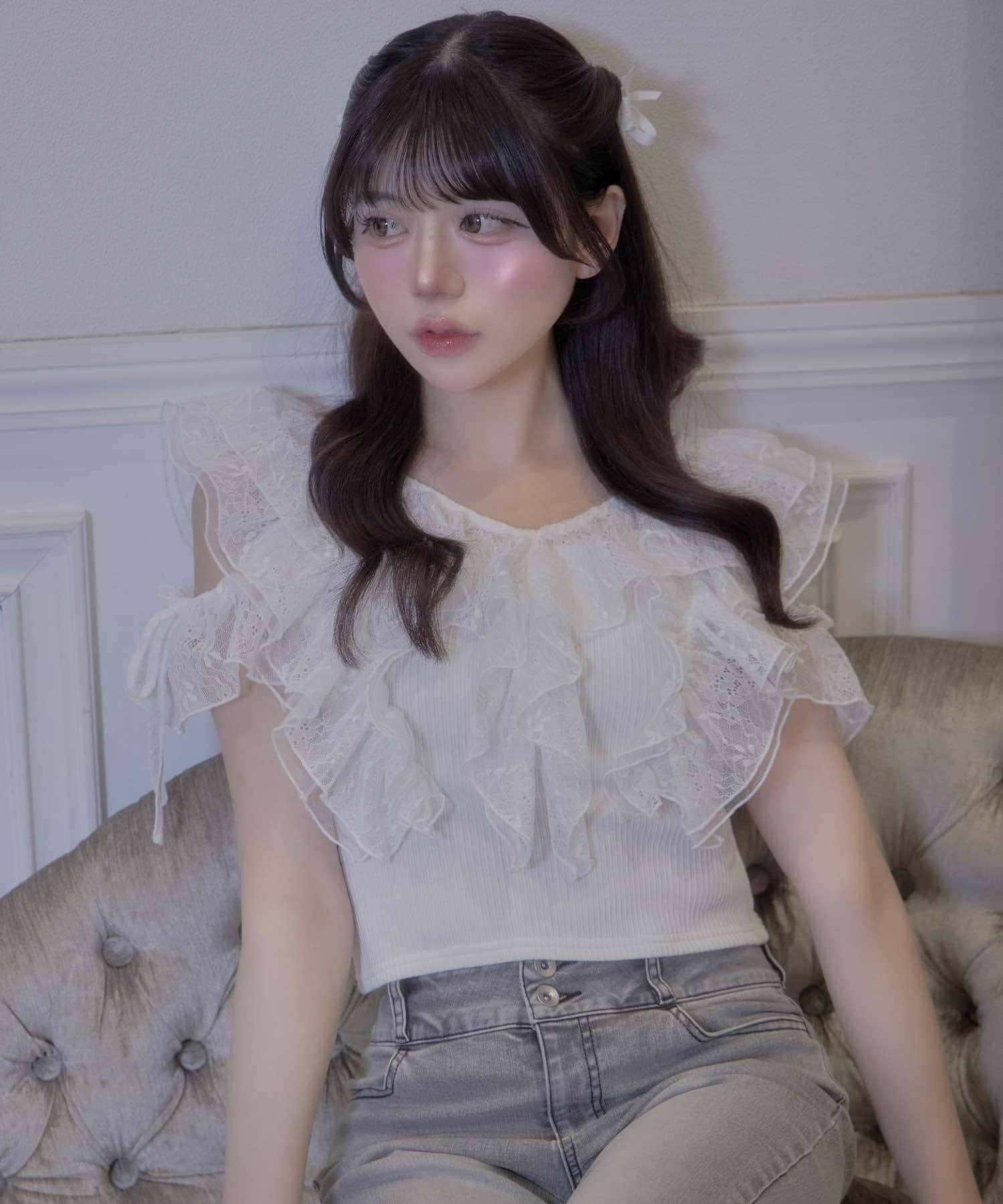 Elegant Frill Lace Tops