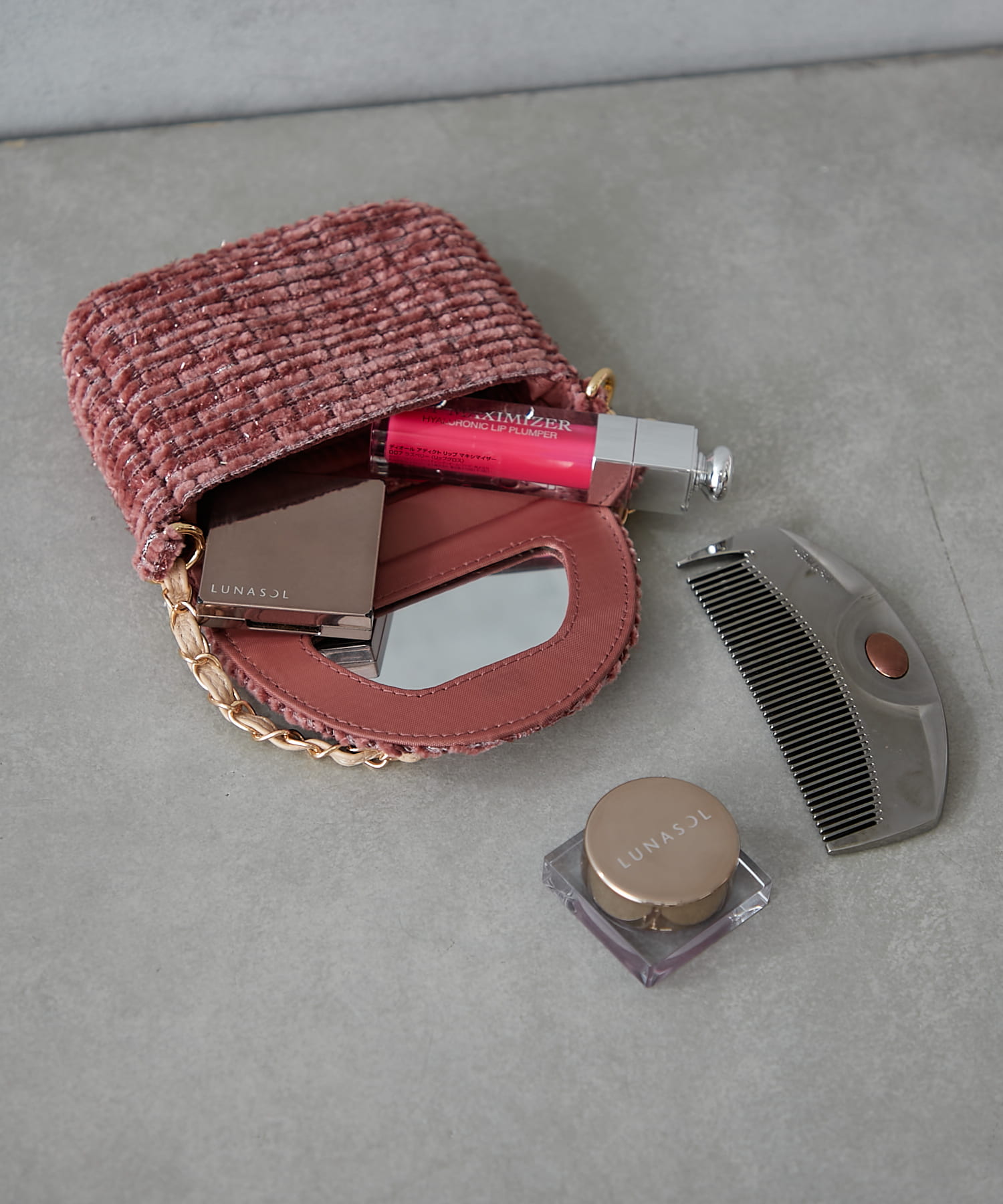 Tweed Lip Plus Pouch ブラウン 1