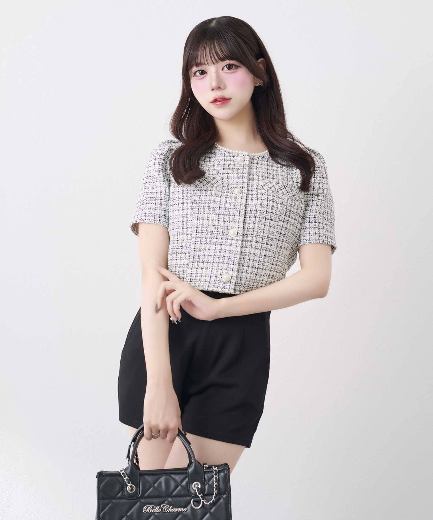 Pearl Neck Tweed Jacket