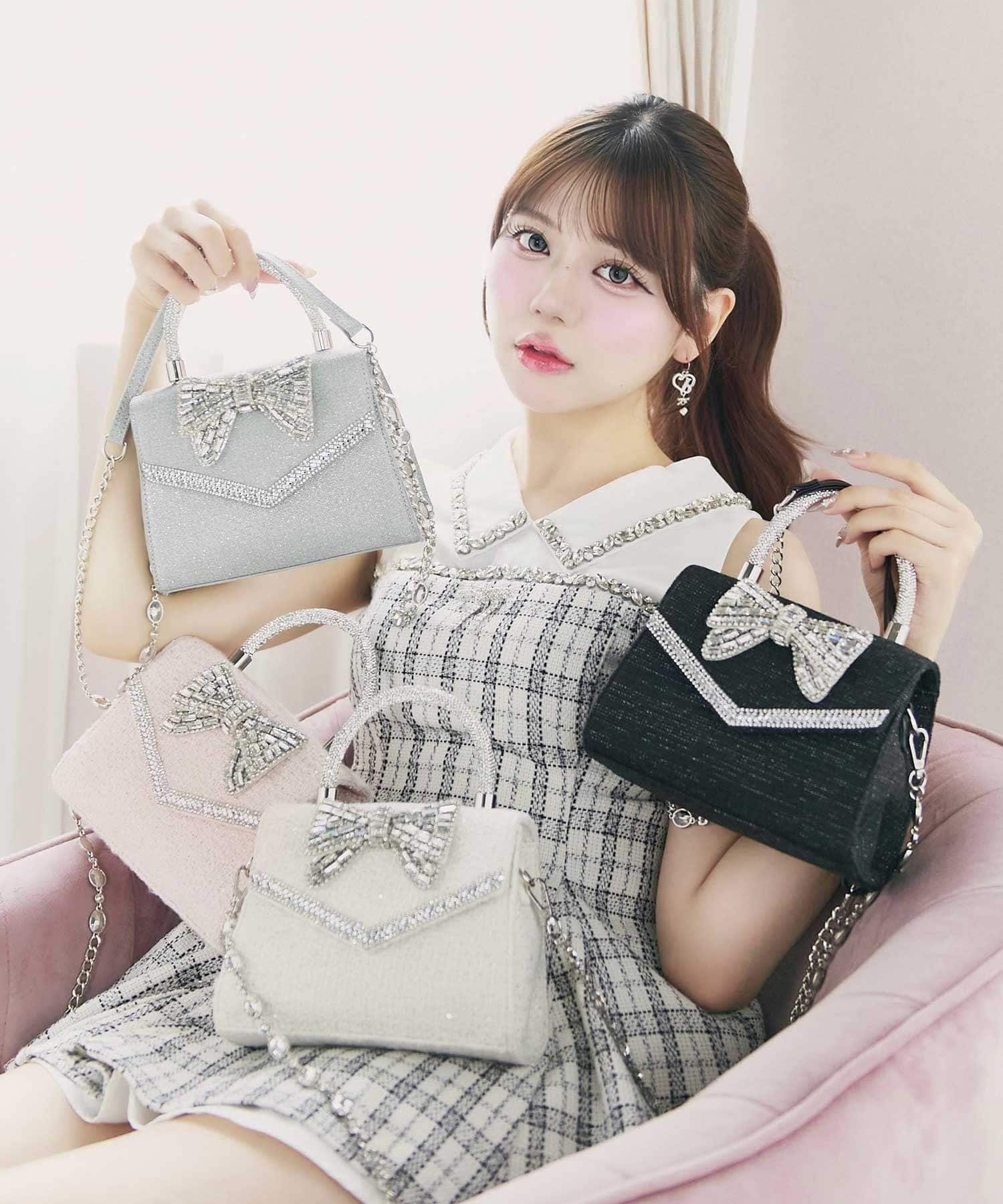 Crystal Ribbon Chain Bag
