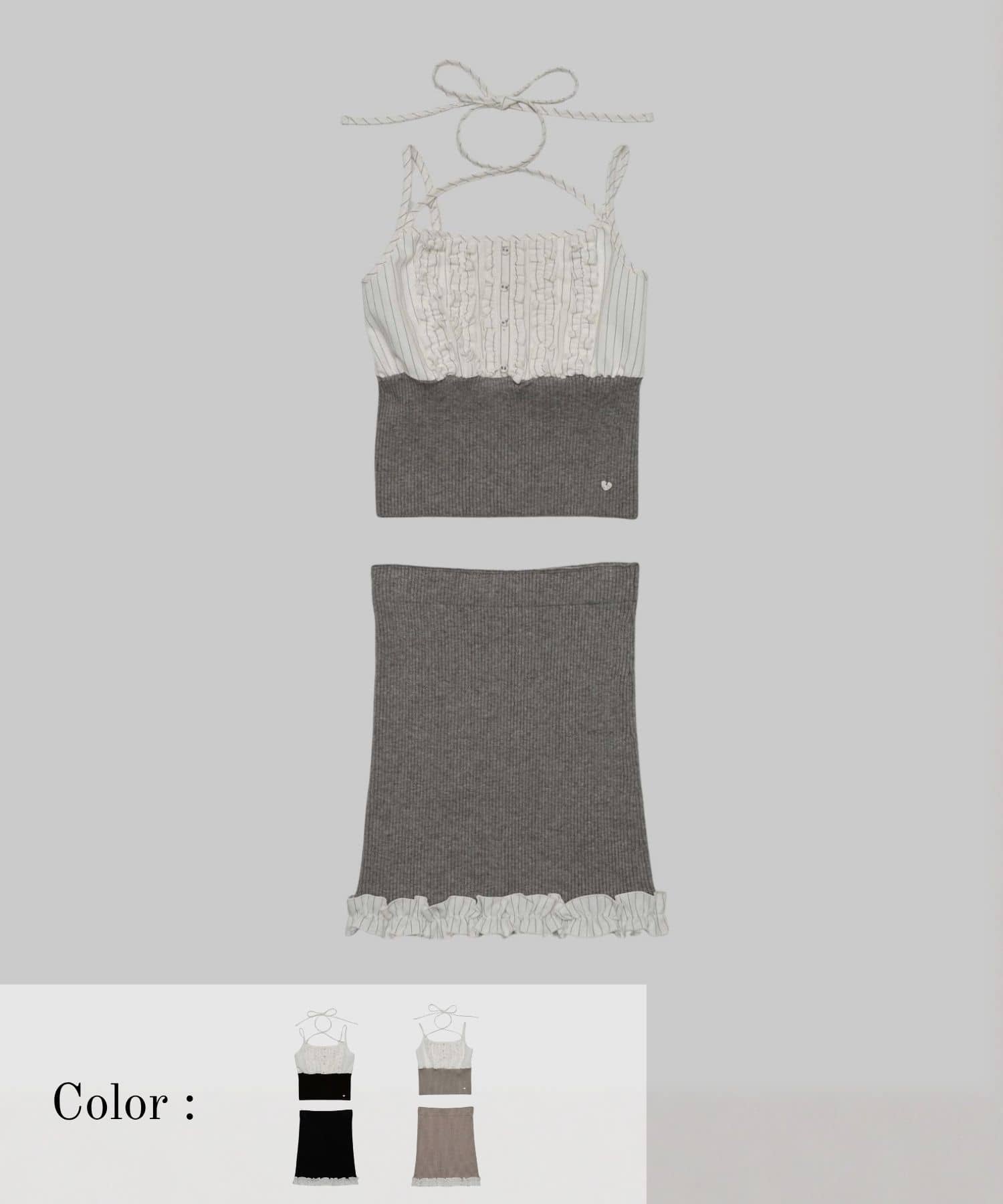 Frill RibKnit Set up