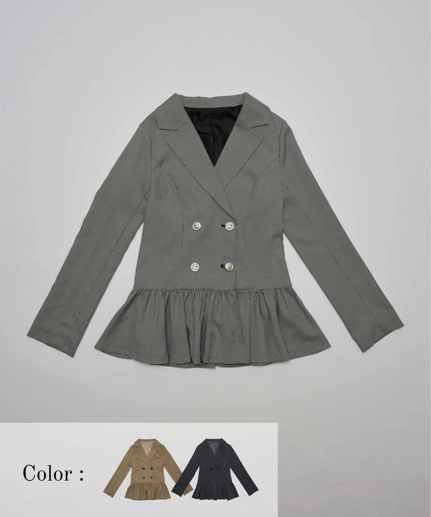 Double Button Peplum Jacket
