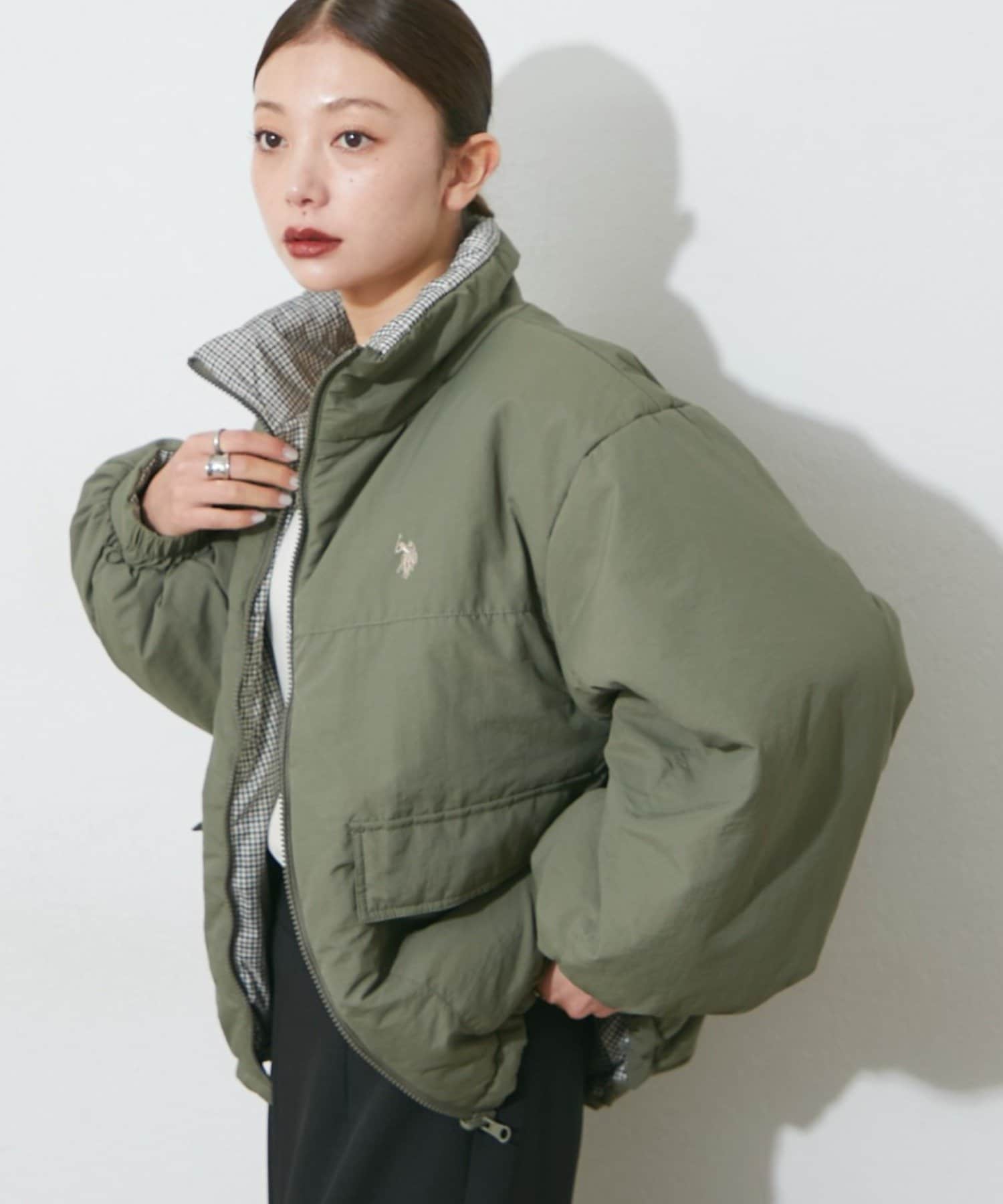 【US. POLO ASSN.】【M/Lサイズ】リバーシブル中綿ブルゾン