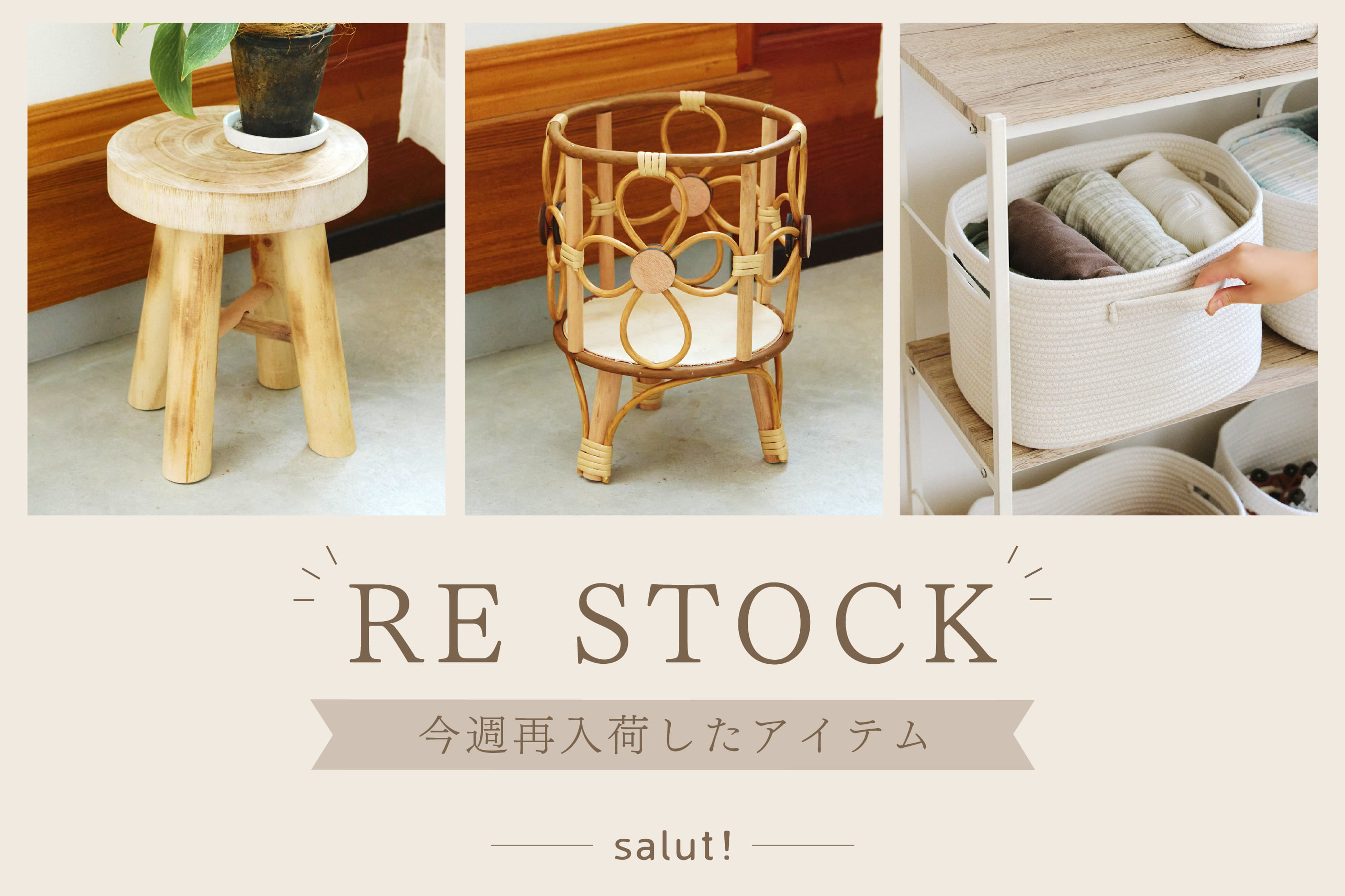 salut! 今週再入荷したアイテムはこちら！