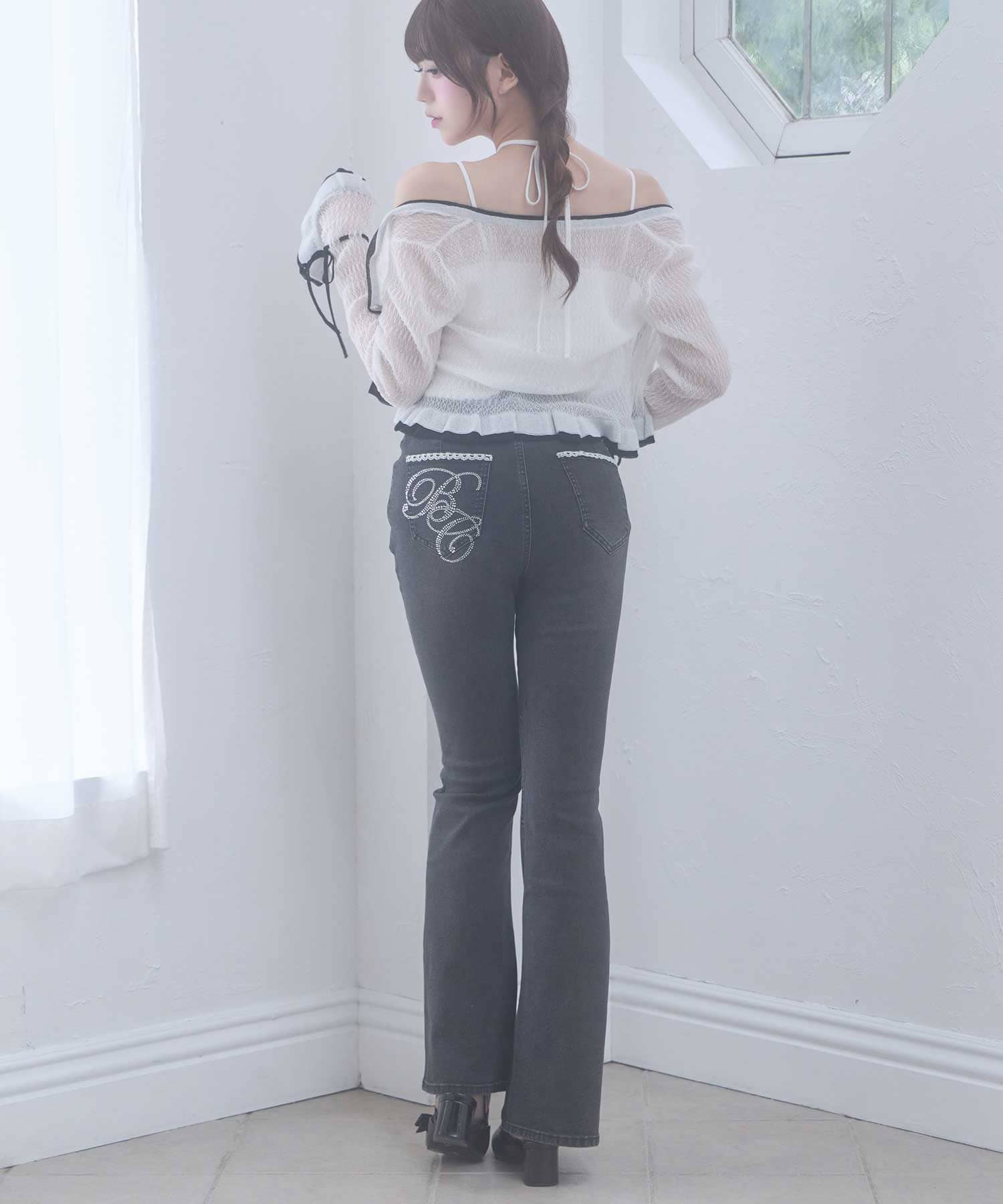 BC Logo Lace Flare Denim
