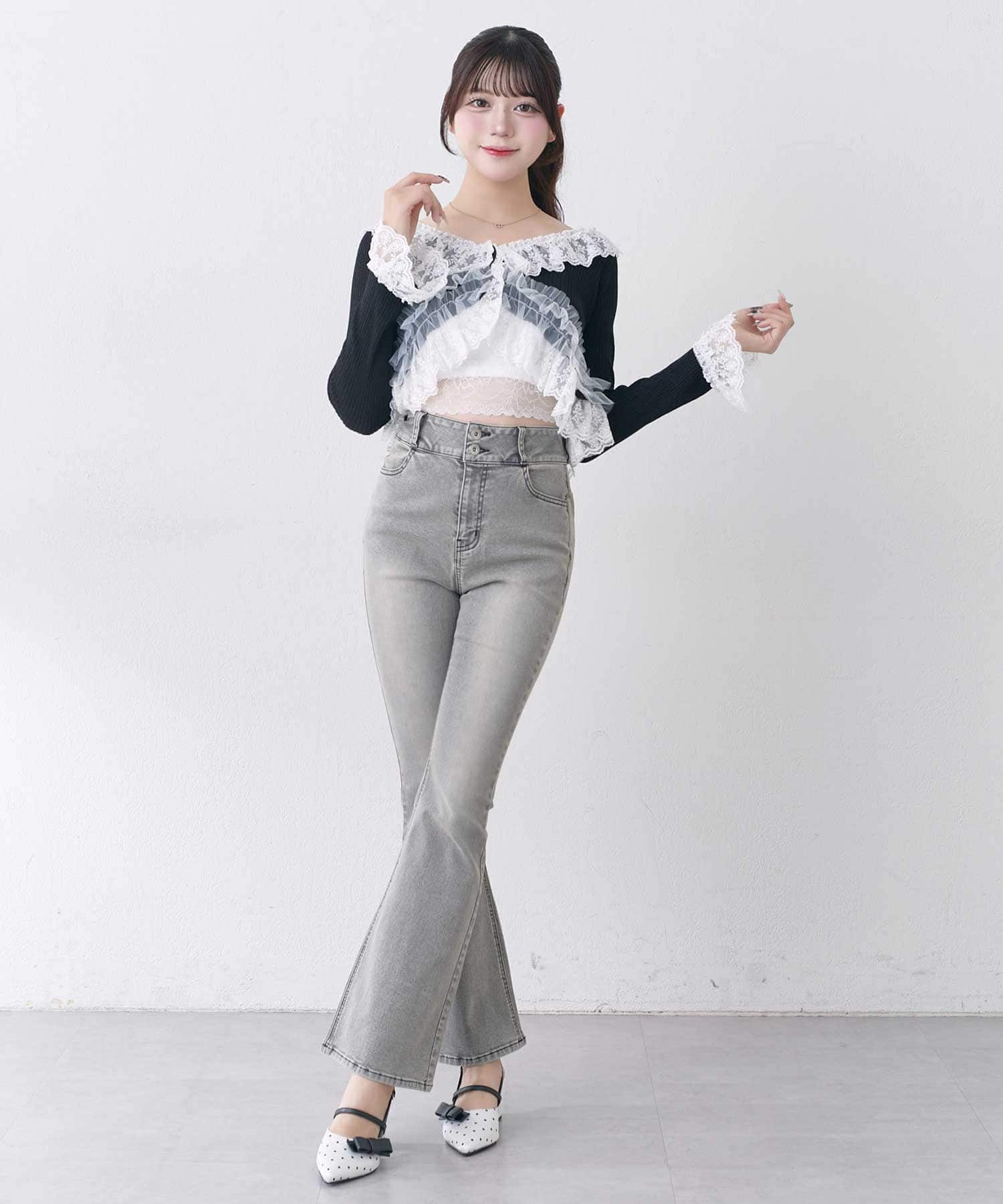 Back Logo Flare Denim