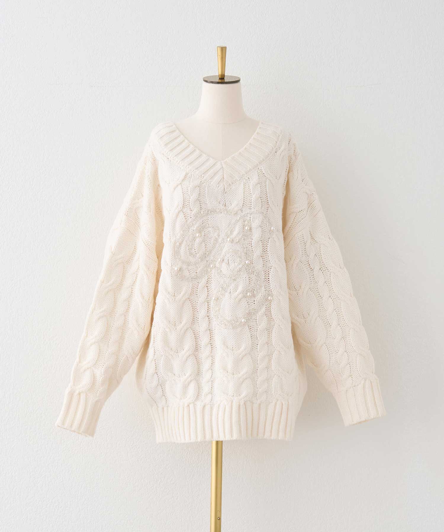 BC Bijou Logo Big Cable Knit