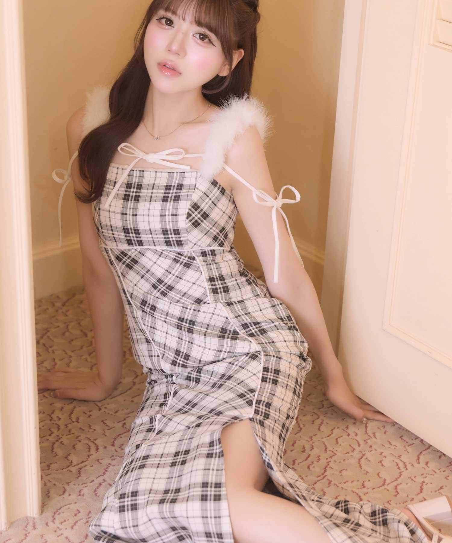 Fur Strap Mermaid Onepiece