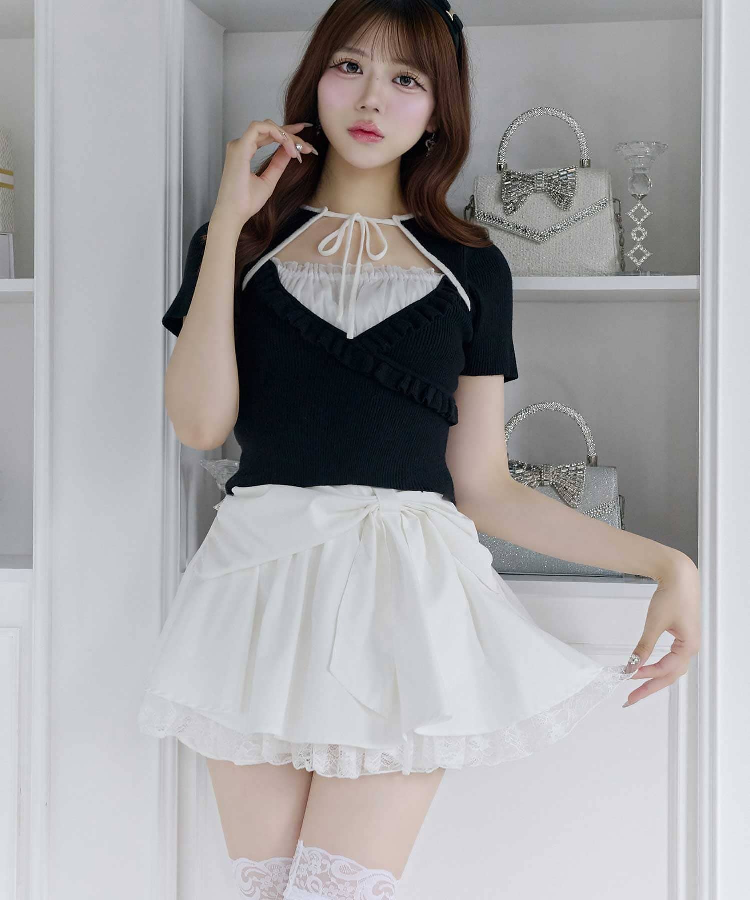 Big Ribbon Frill Skirt