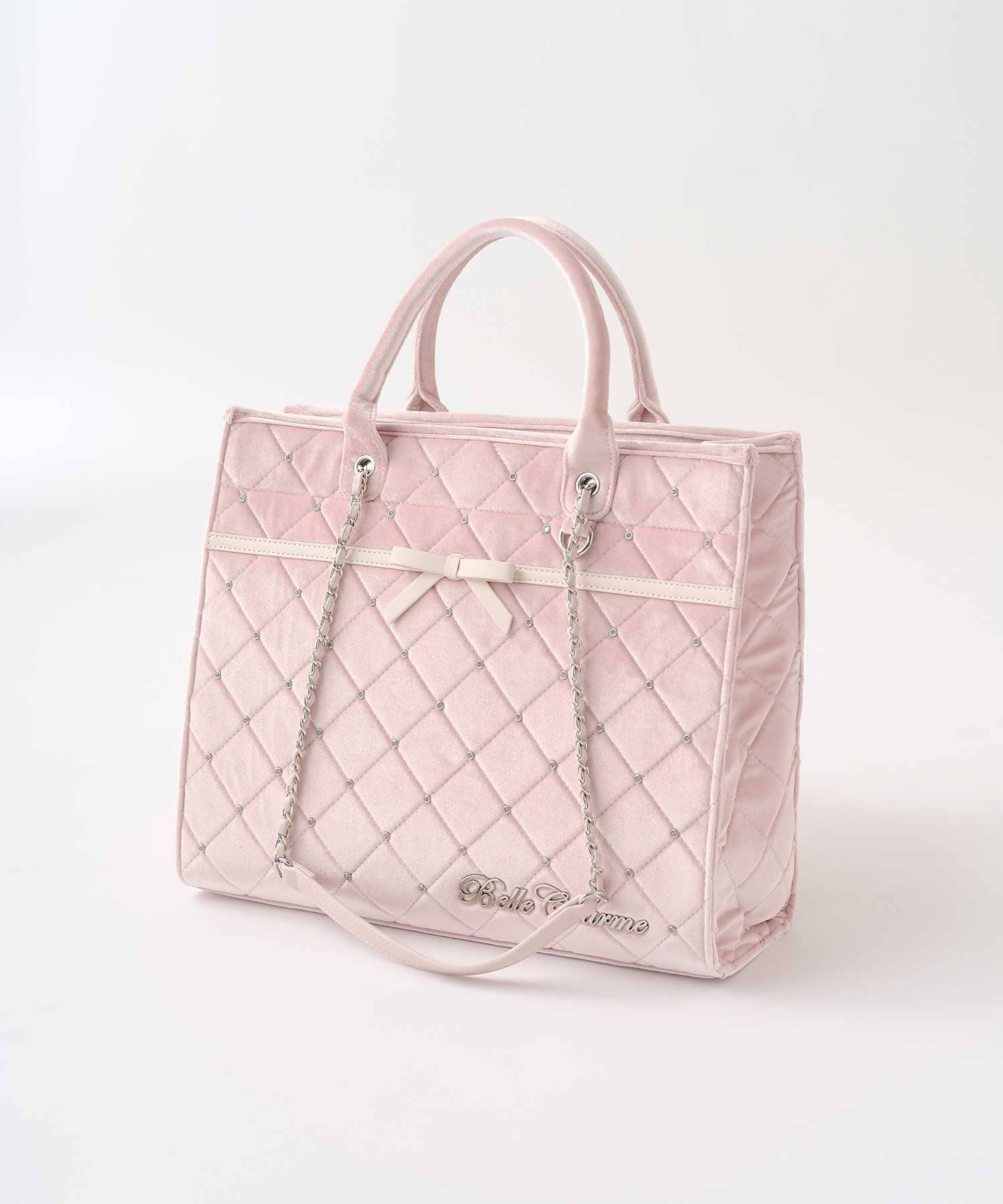 Velour Quilted Ribbon Carry On Tote