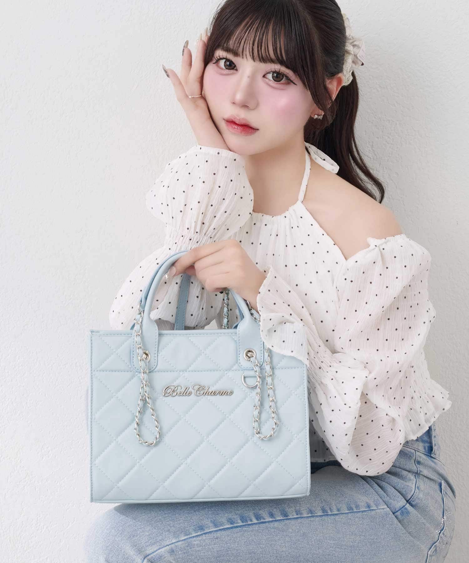 Belle Charme Quilted Mini Tote (合皮)