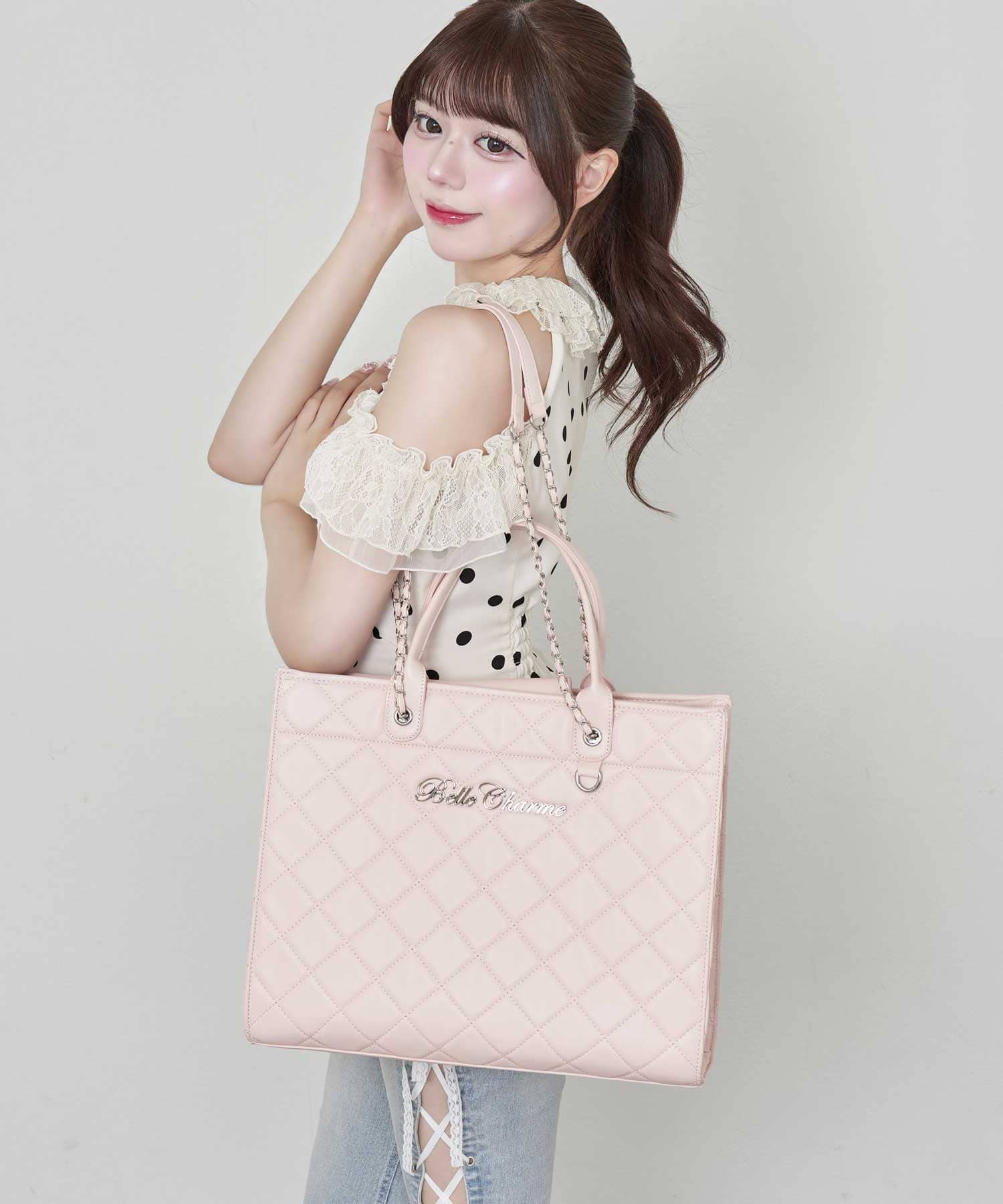 Belle Charme Quilted Carry on Tote (合皮)