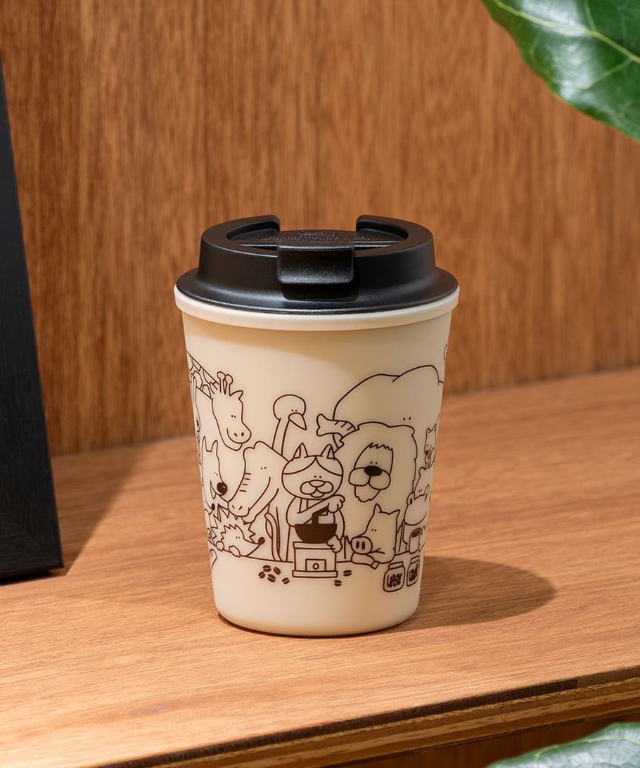 ハナコ秋山 コーヒーミル見る動物たち スリーク ベージュ