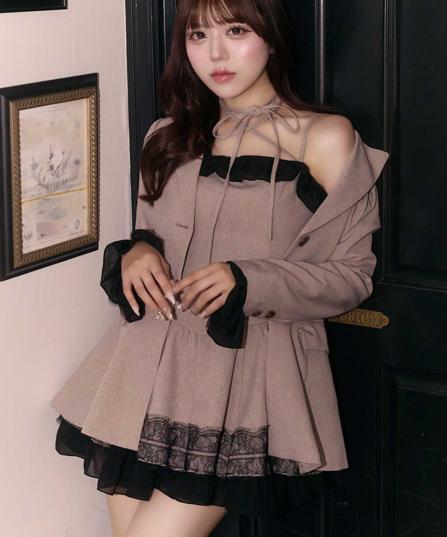 Lace Frill Cami Onepiece