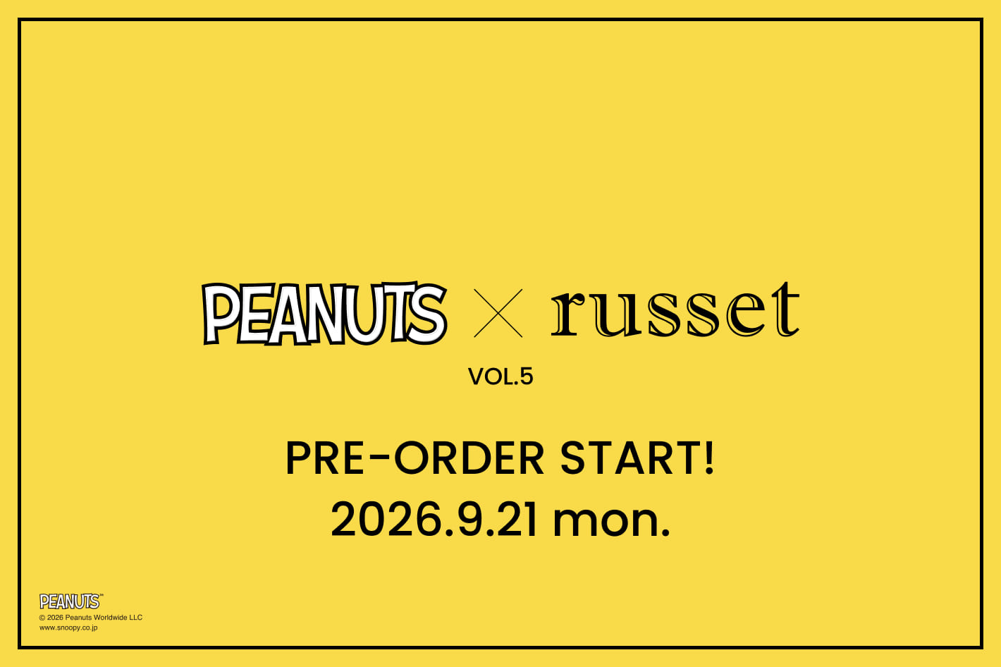 russet 【告知】PEANUTS×russet コラボアイテム "第5弾" の発売が決定！