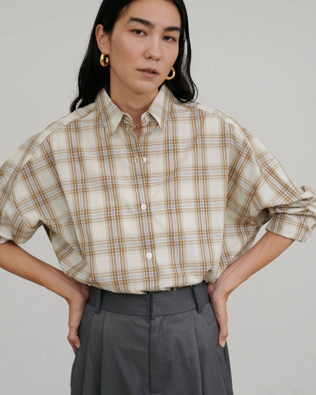 ベロアデニムオーバーサイズシャツ