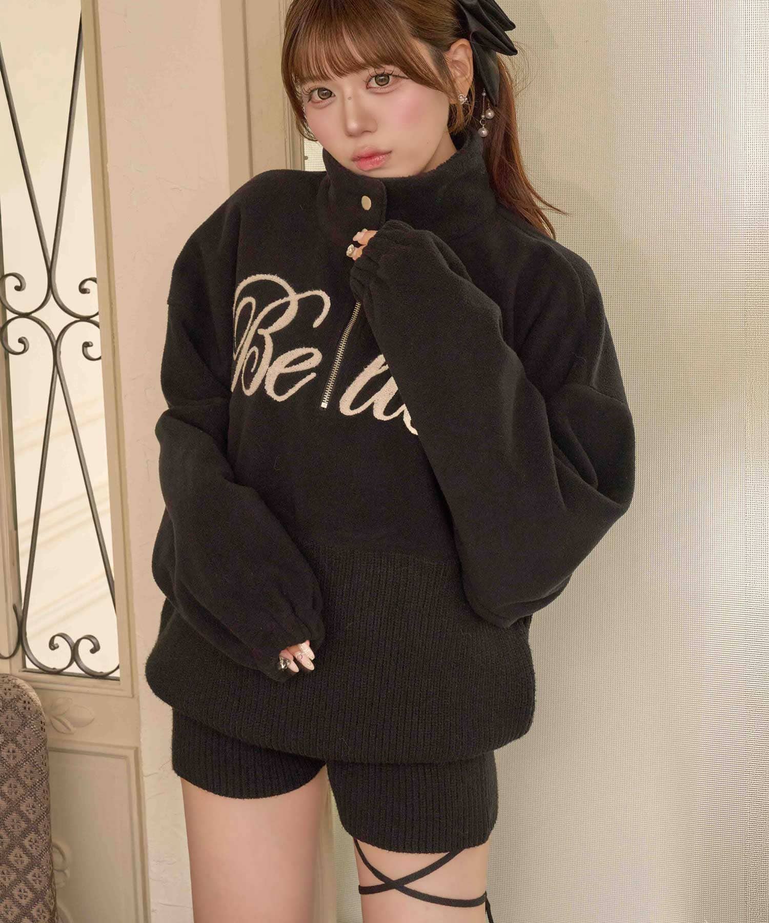 Cross Ribbon Knit Pants