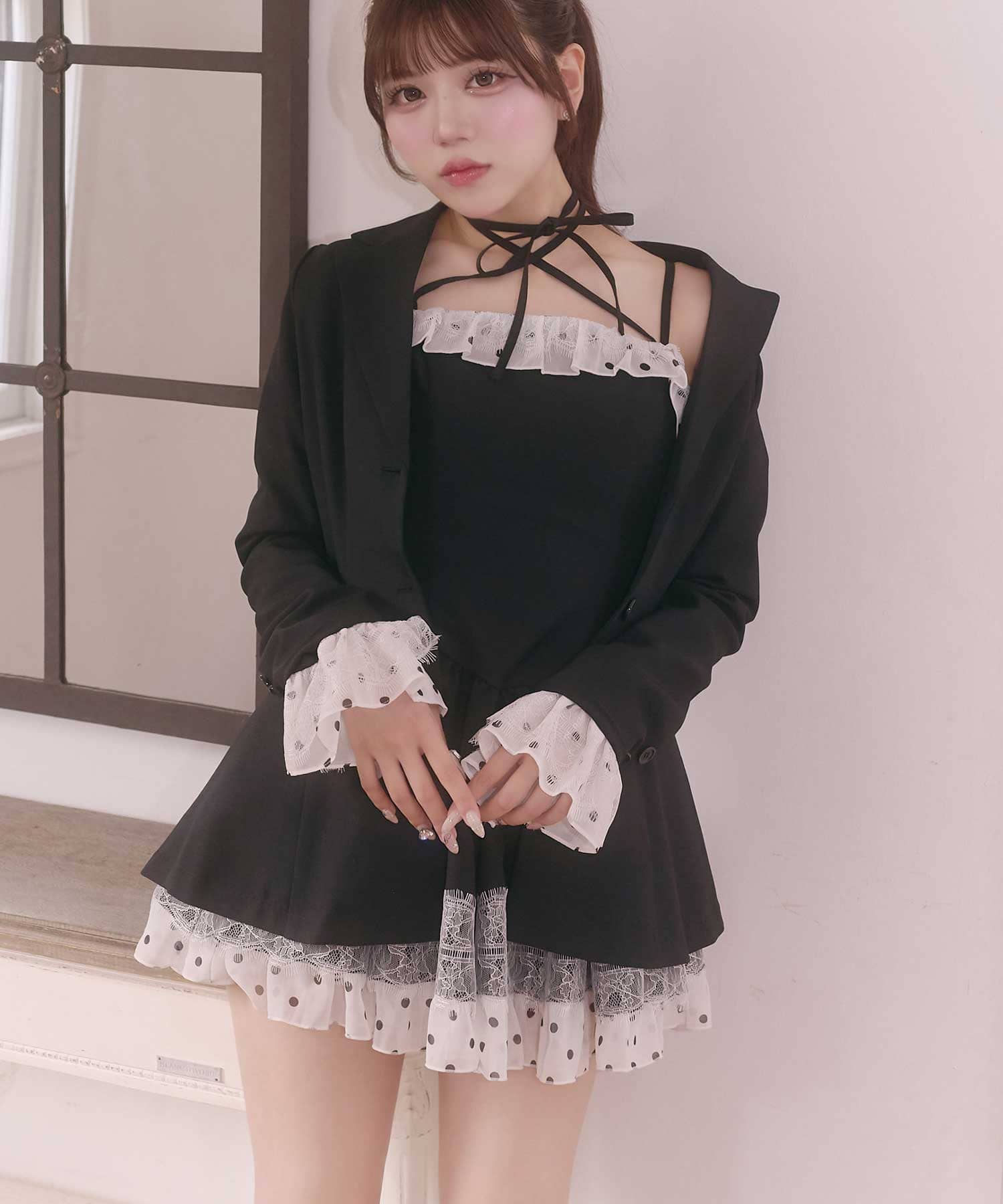 Lace Frill Cami Onepiece
