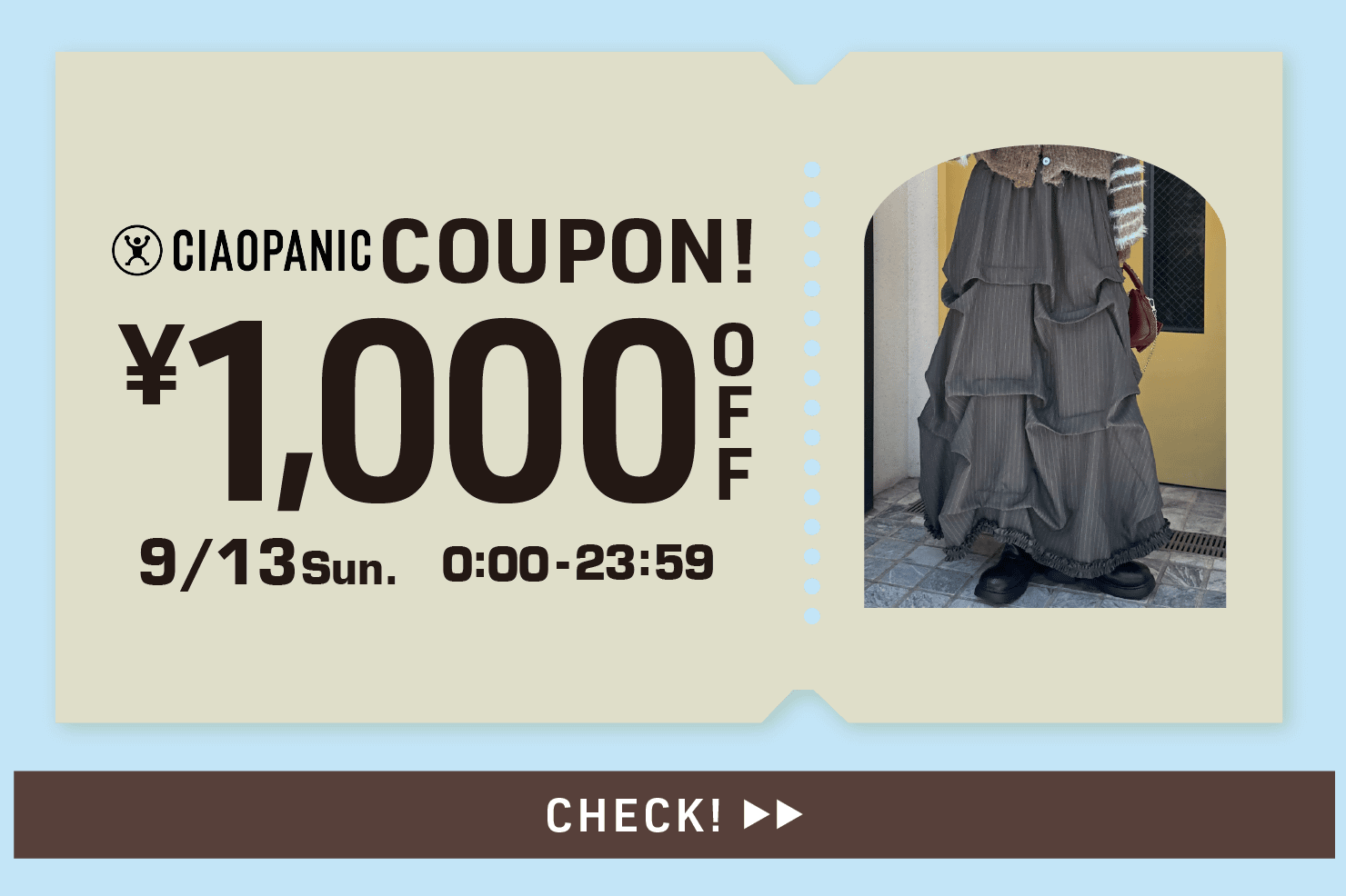 CIAOPANIC 【CIAOPANIC】24時間限定！1,000円OFFクーポン！