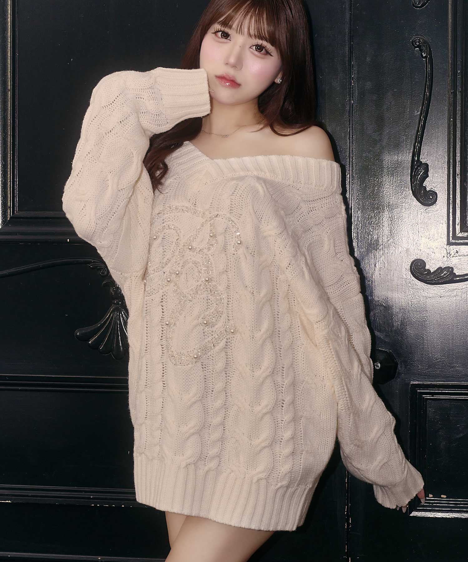 BC Bijou Logo Big Cable Knit