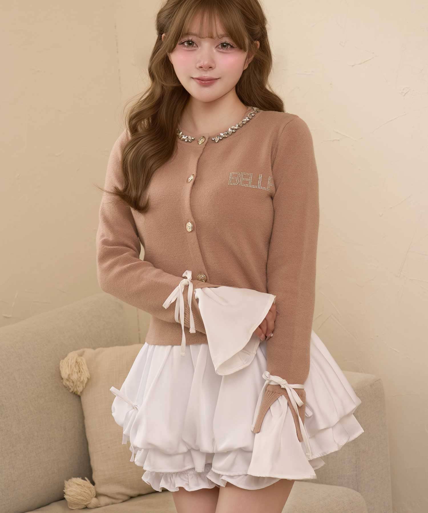 Bijou Collar Layered Cardigan