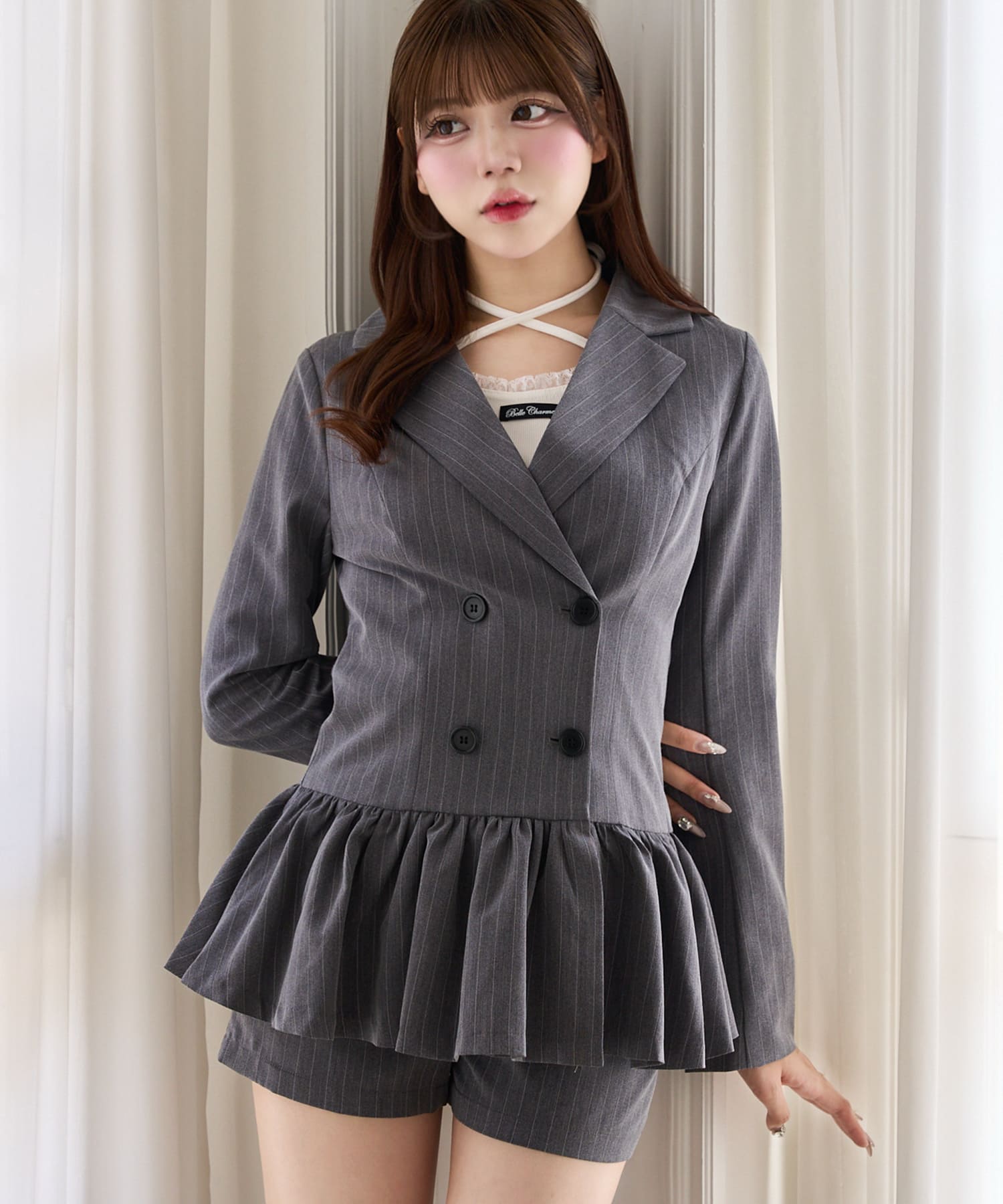 Double Button Peplum Jacket