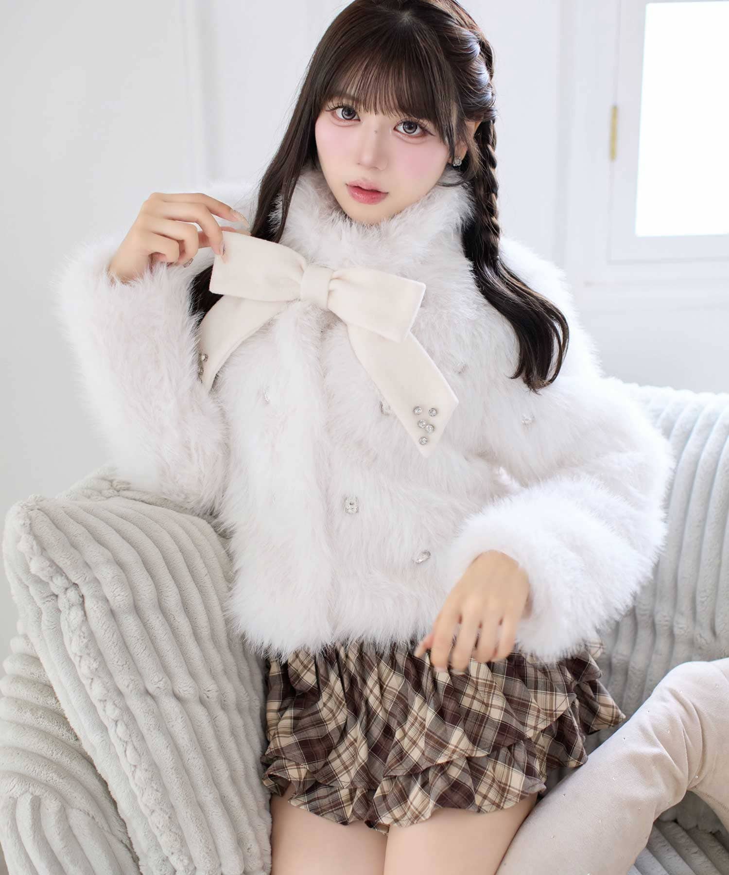 Bijou Ribbon Fur Coat