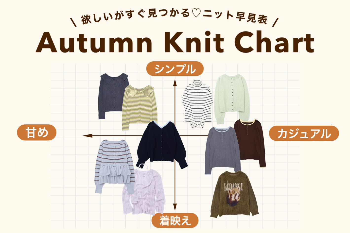 DISCOAT 【Knit Chart】欲しいニットがすぐ見つかる♡ニット図鑑