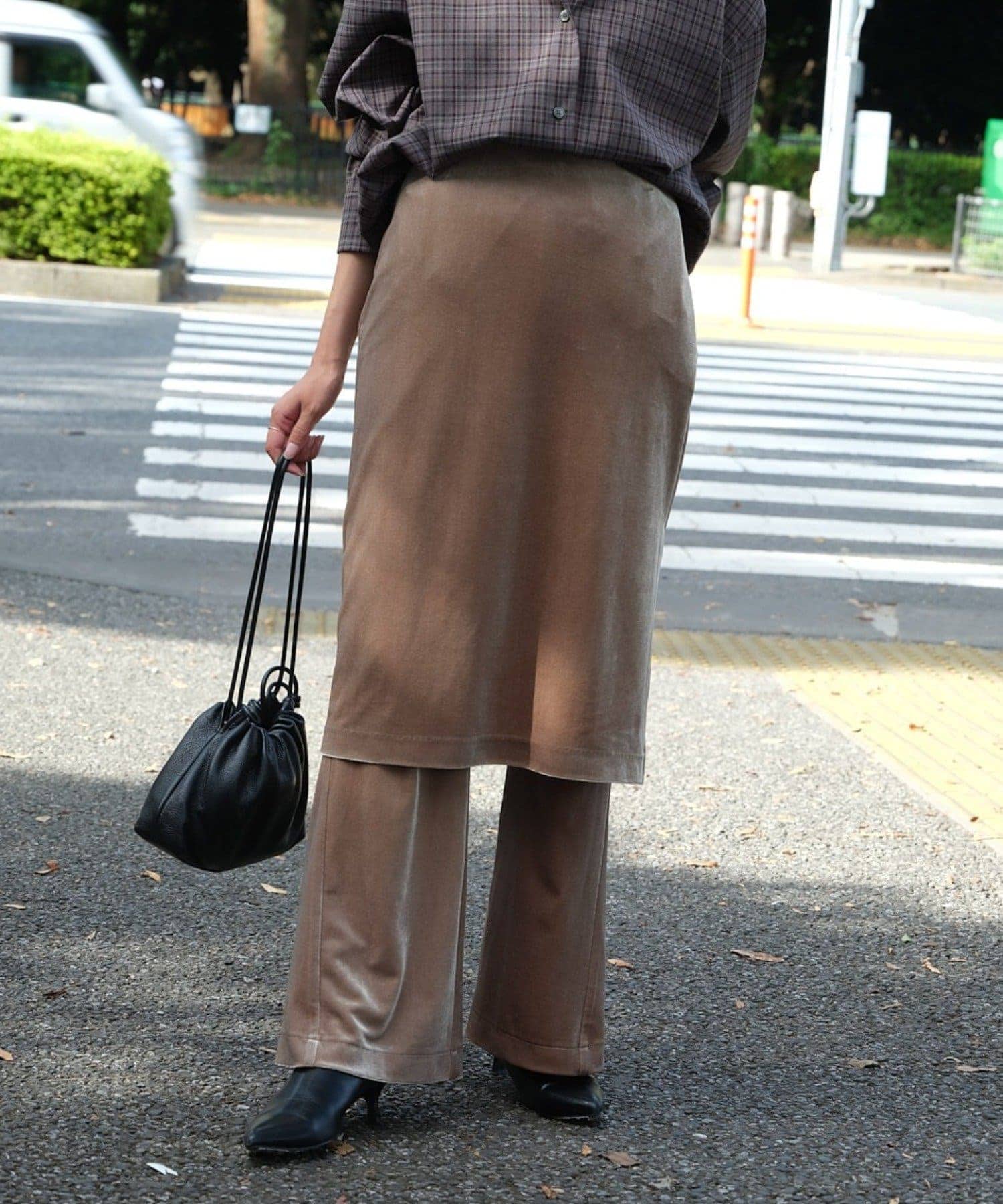 ベロアレイヤードパンツ